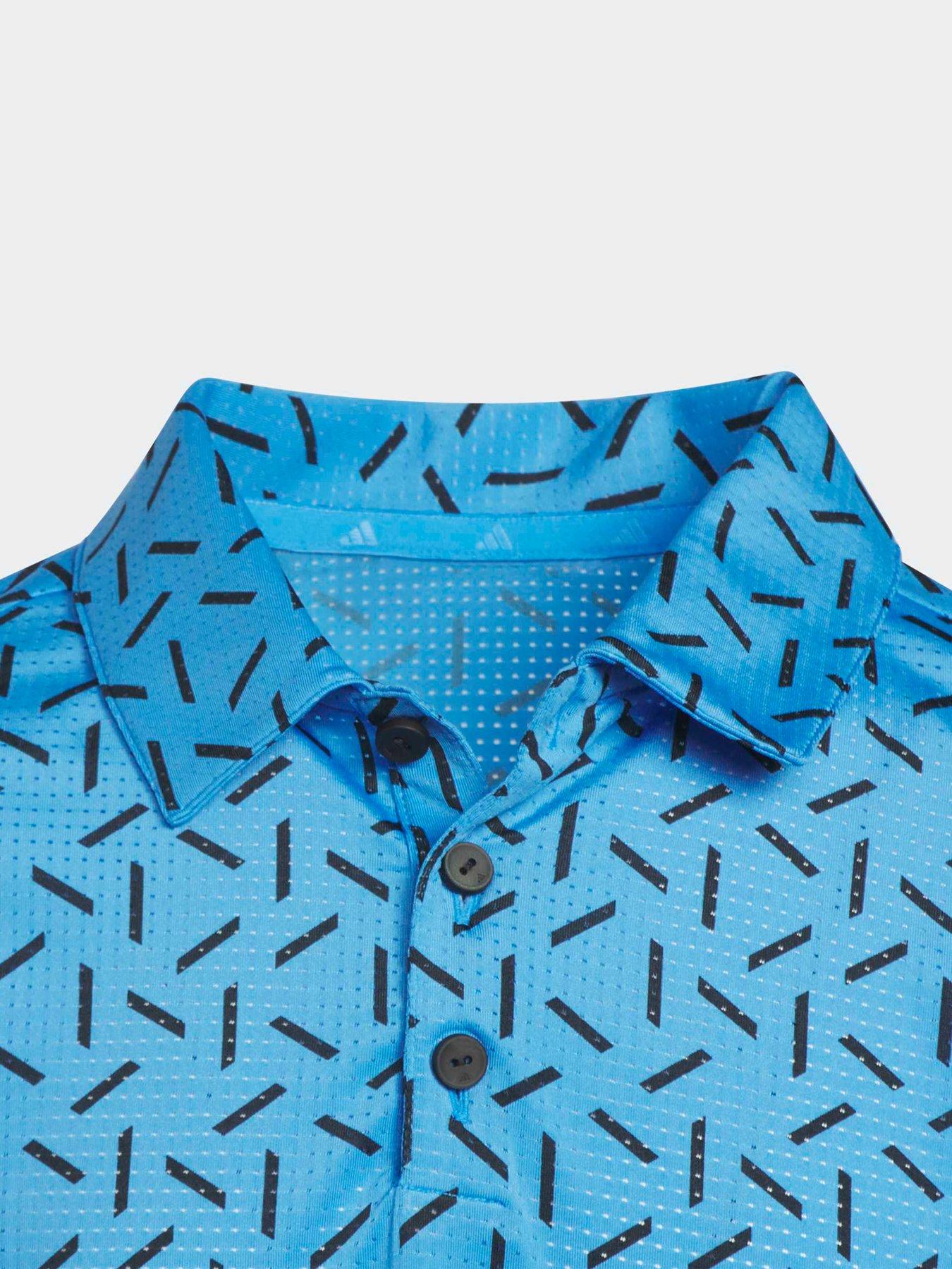 Image 4 of 5 of adidas Boys Golf Climacool Mesh Polo Shirt - Blue
