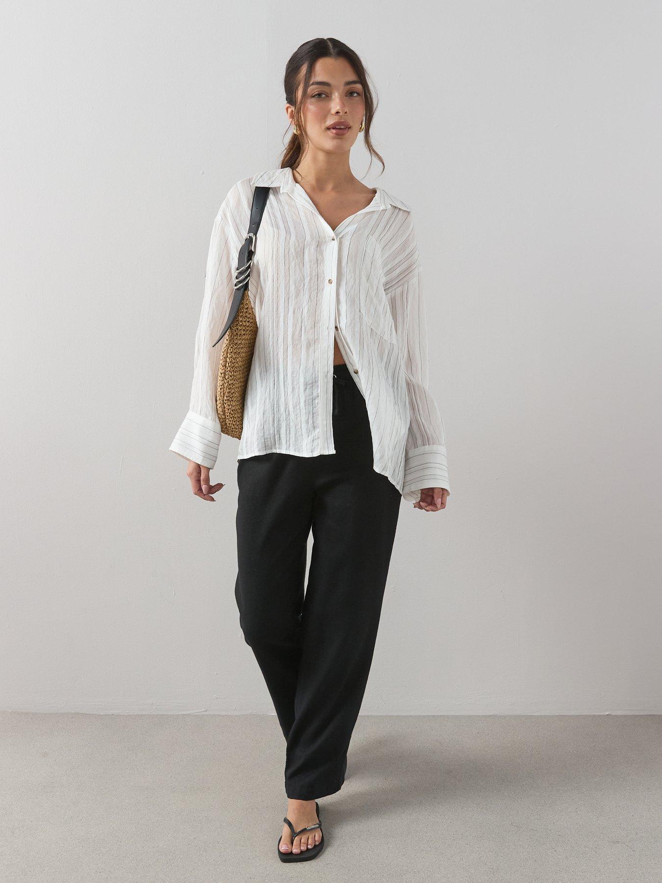 the-very-collection-linen-blend-straight-leg-trouser-blackfront