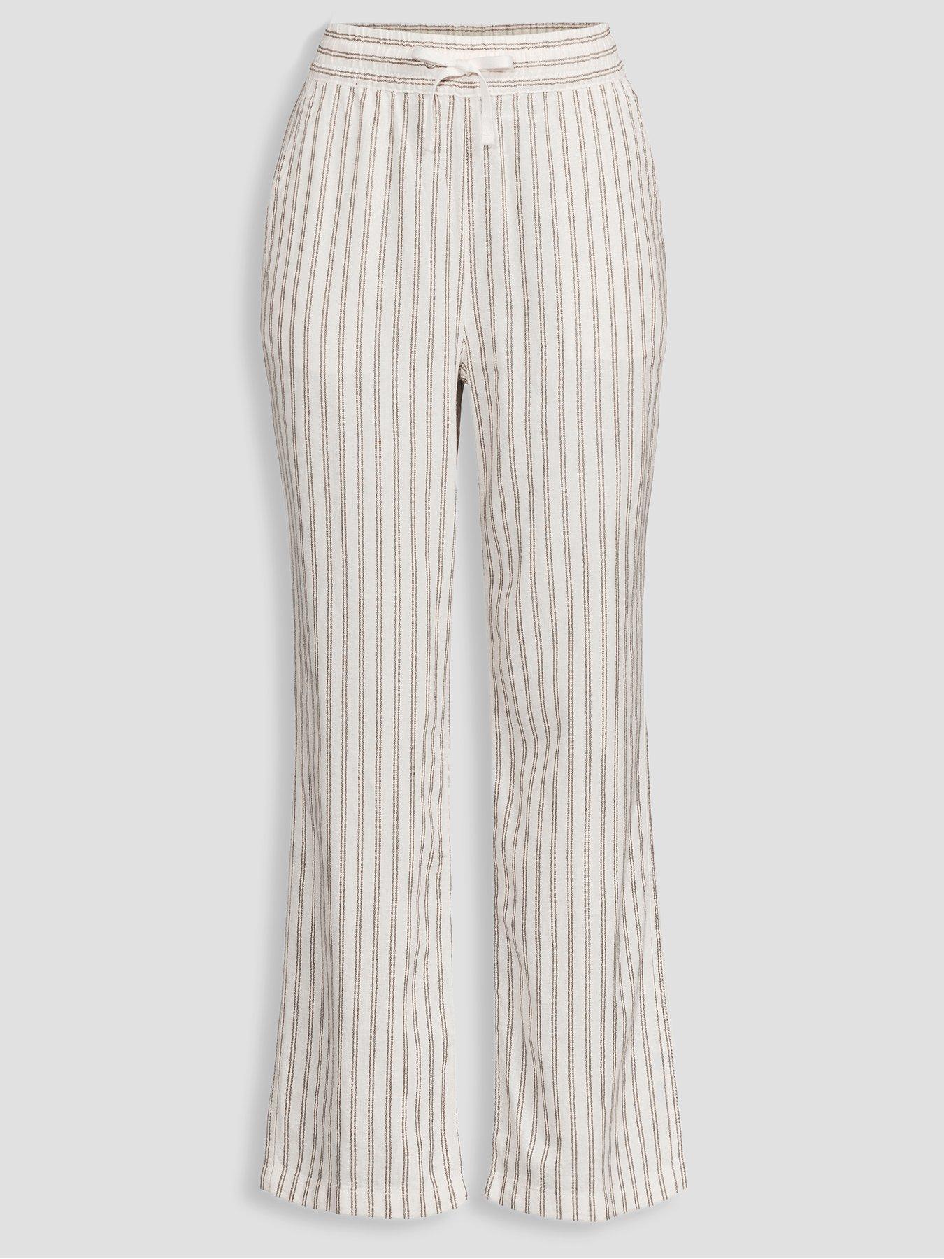 Image 7 of 7 of The Very Collection Linen Blend Straight Leg Trousers - Stripe