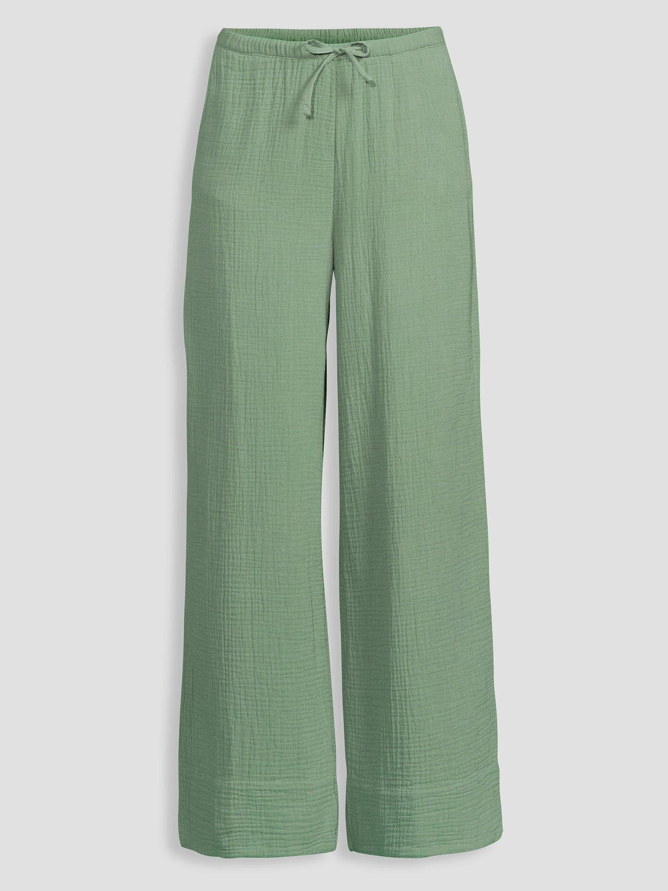 Image 7 of 7 of The Very Collection Textured Wide Leg Trouser Co-ord - Khaki