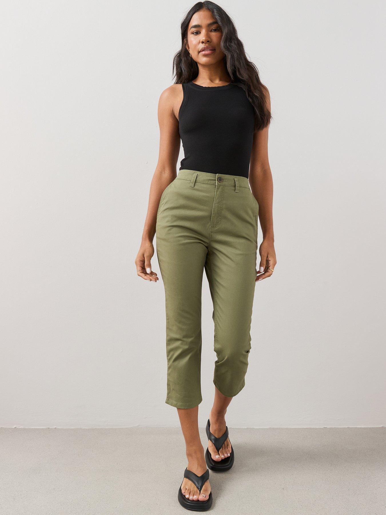 The Very Collection Skinny Capri Trouser - Khaki