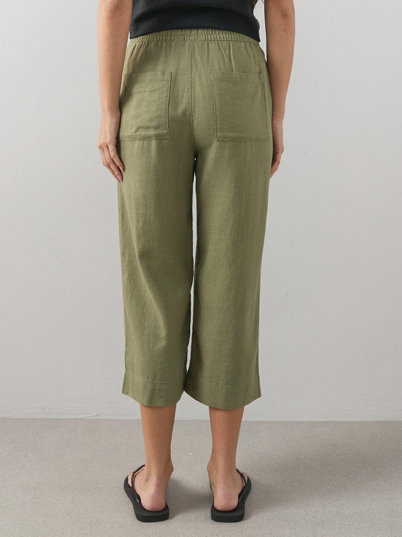 the-very-collection-linen-blend-cropped-trouser-khakistillFront