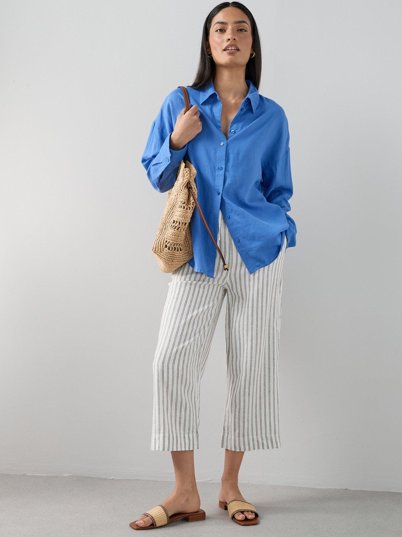 Image 1 of 7 of The Very Collection Linen Blend Cropped Trouser