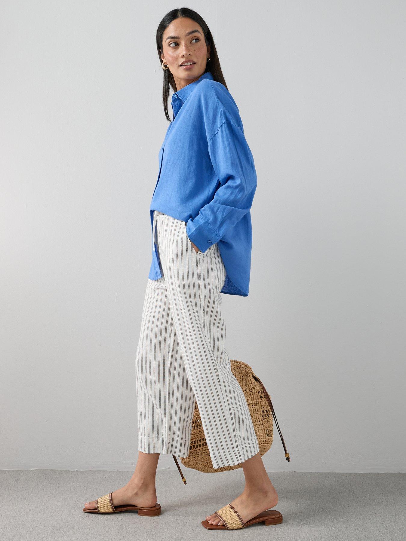 Image 3 of 7 of The Very Collection Linen Blend Cropped Trouser