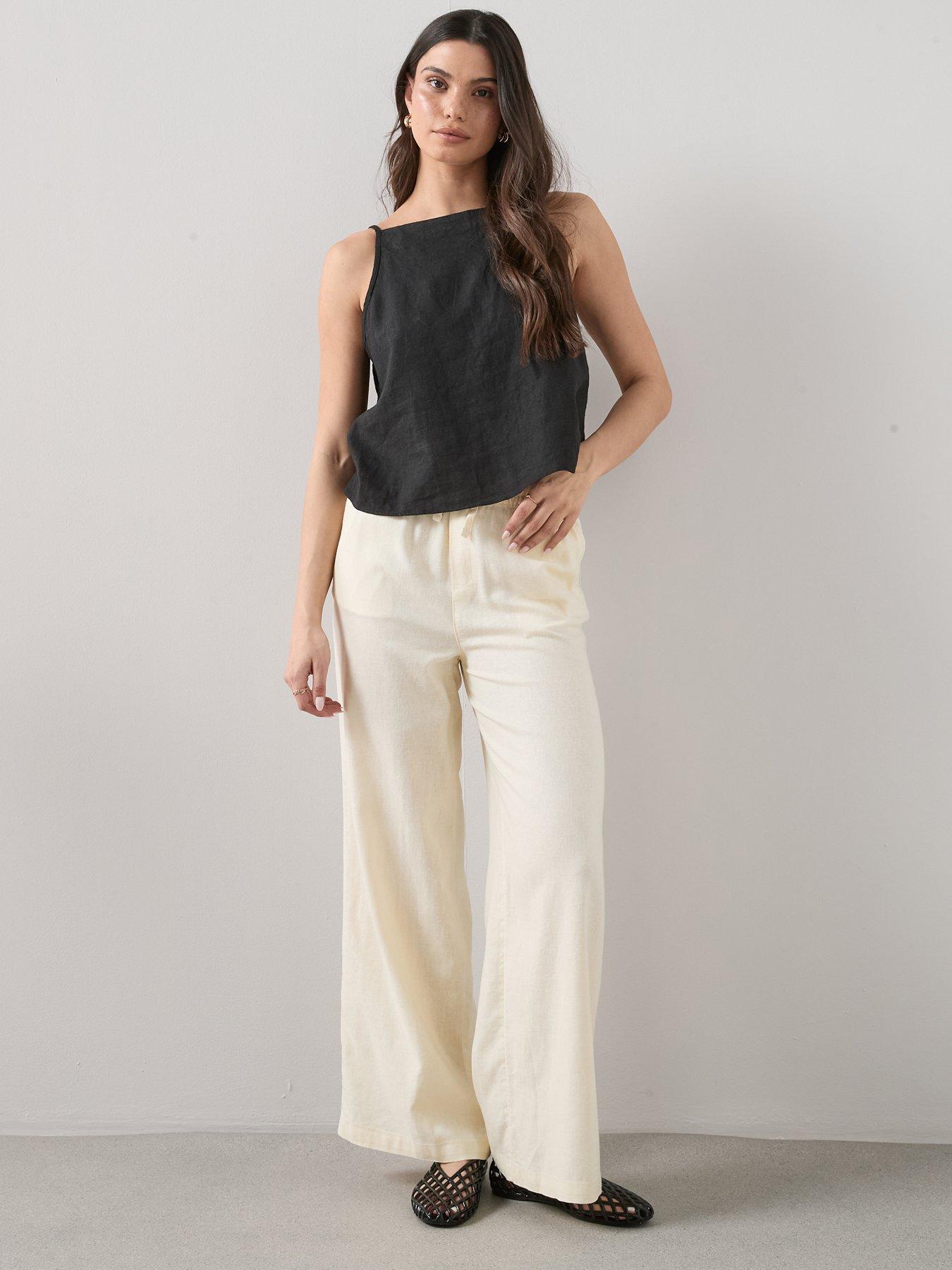 Image 5 of 6 of The Very Collection Linen Blend Wide Leg Trouser - Yellow