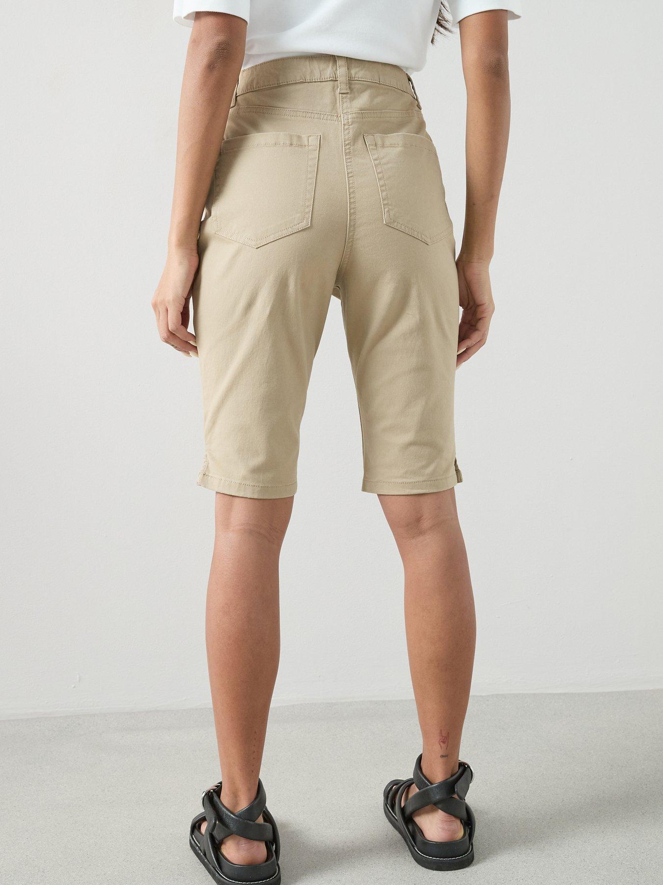 Image 2 of 7 of The Very Collection Stretch Knee Length Shorts - Beige