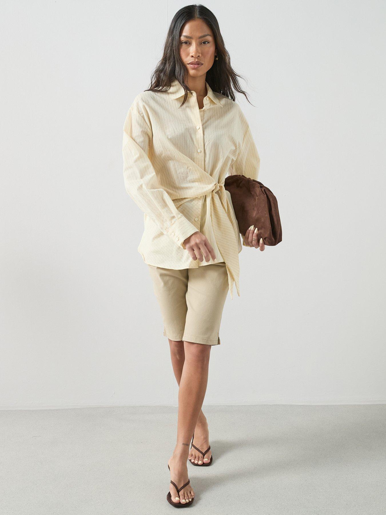 Image 3 of 7 of The Very Collection Stretch Knee Length Shorts - Beige