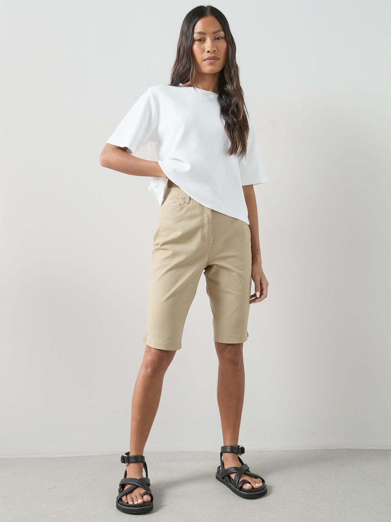 Image 5 of 7 of The Very Collection Stretch Knee Length Shorts - Beige