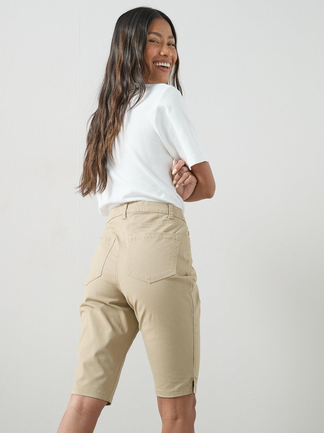 Image 6 of 7 of The Very Collection Stretch Knee Length Shorts - Beige