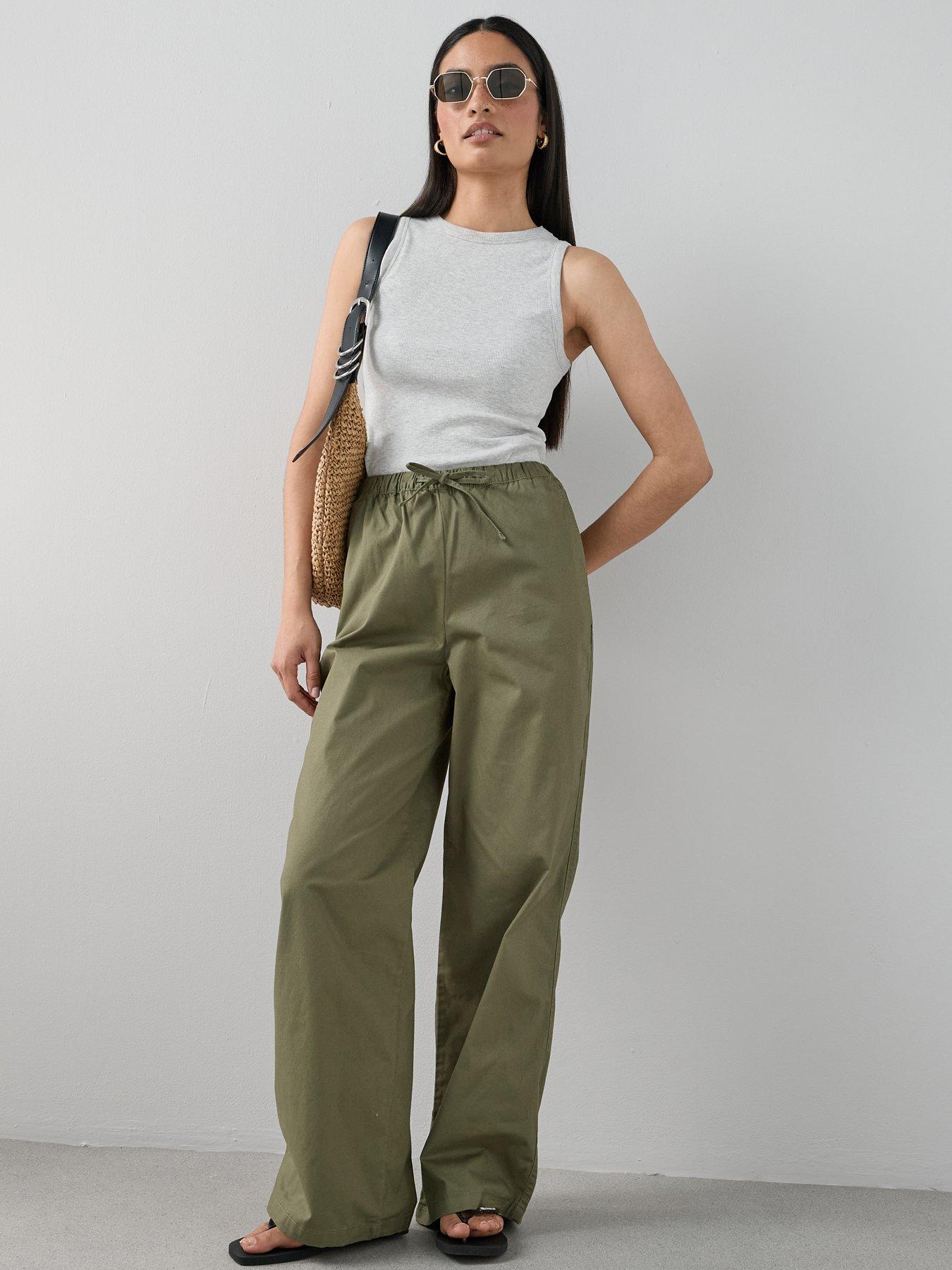 the-very-collection-cotton-wide-leg-trouser-khakifront