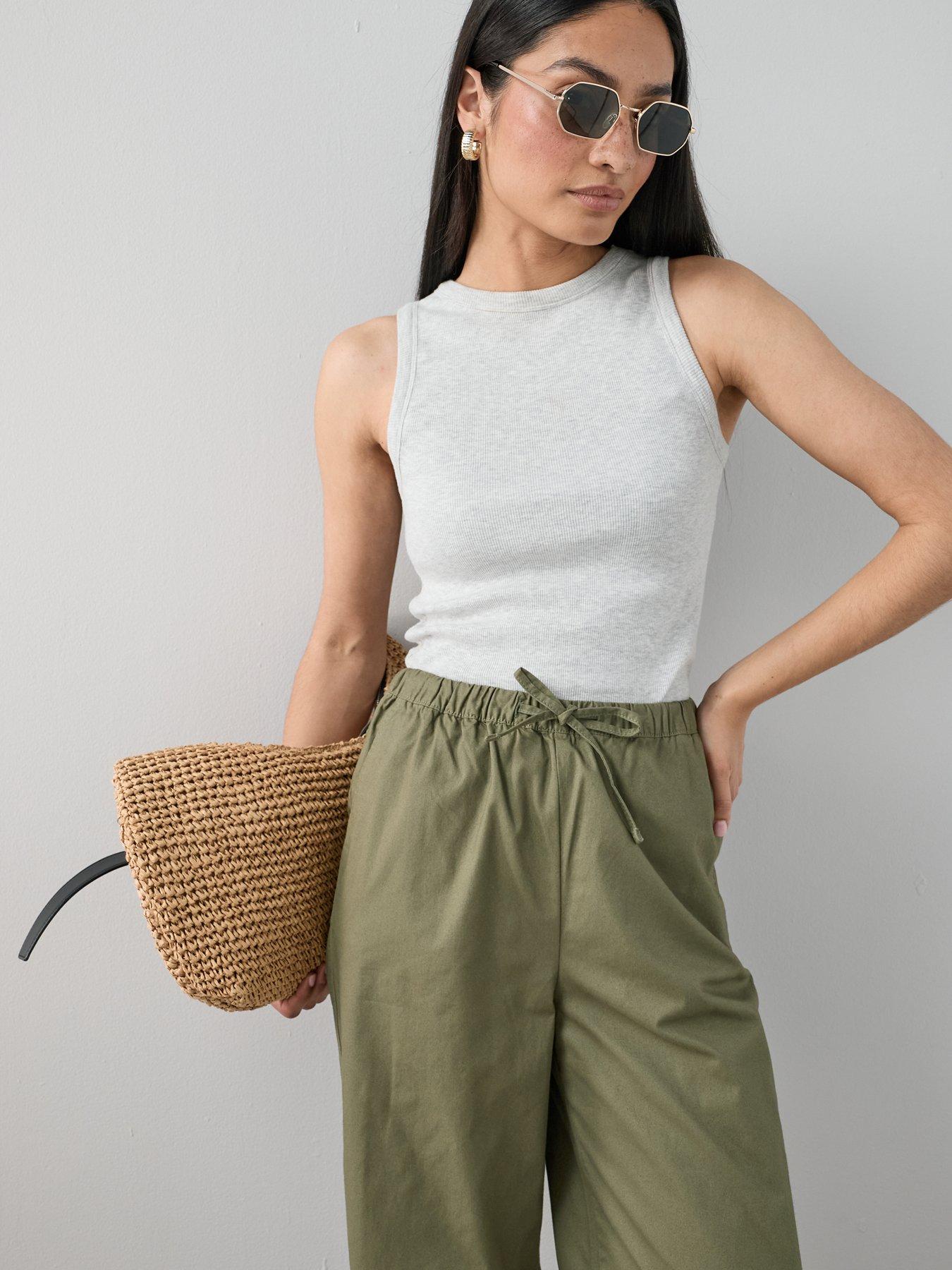 the-very-collection-cotton-wide-leg-trouser-khakidetail