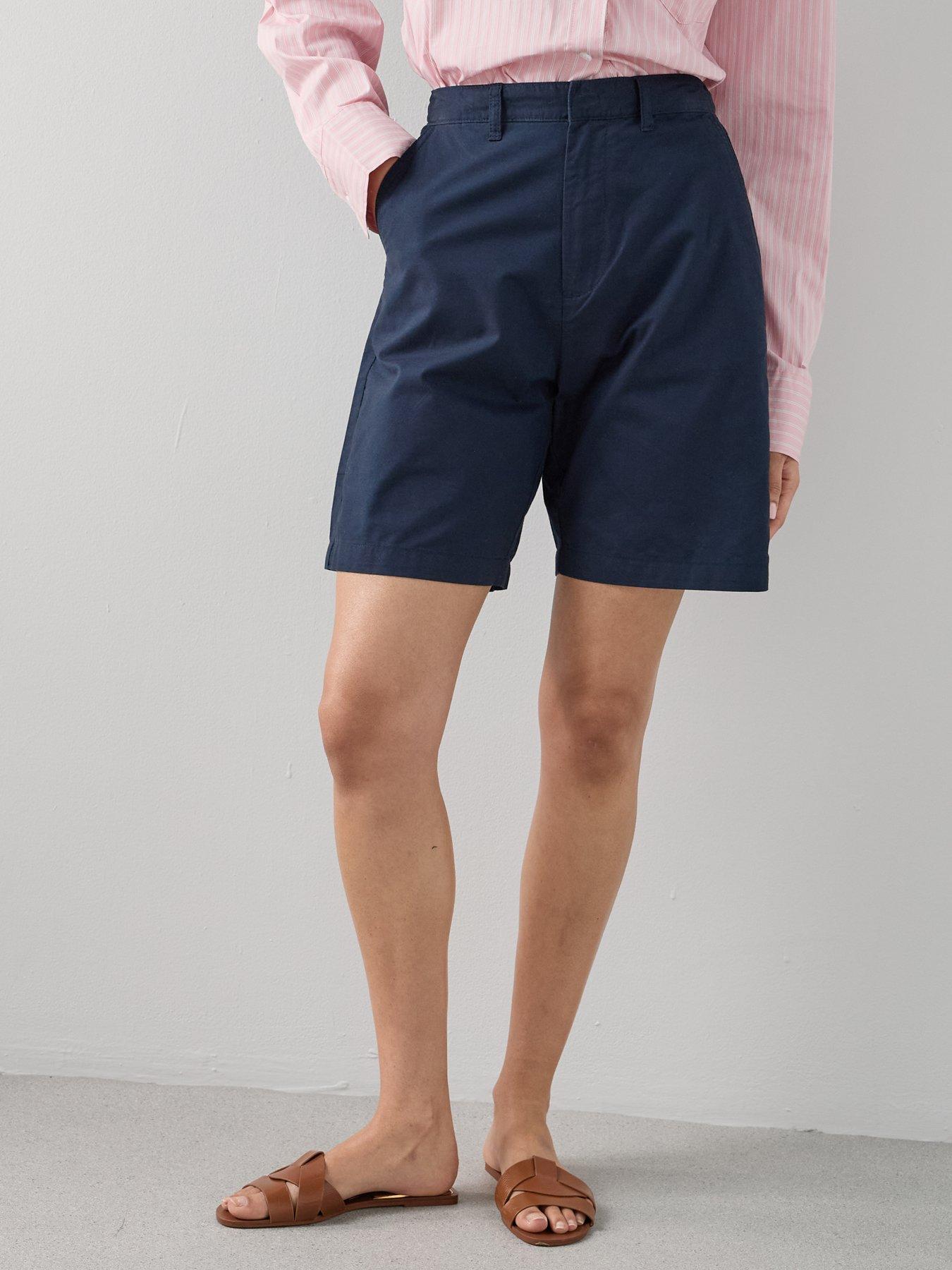 the-very-collection-cotton-longline-shorts-navyoutfit
