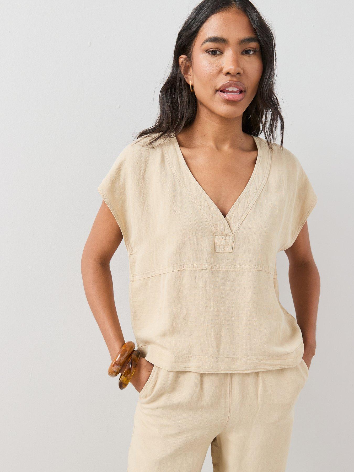 The Very Collection Lyocell Linen Tunic Co-Ord - Beige