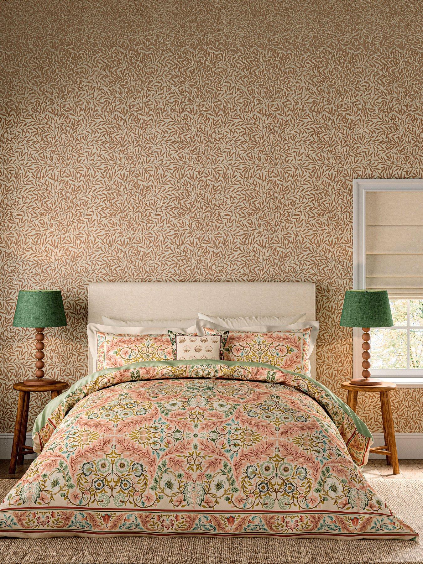 Morris & Co Earthly Paradise Cover Duvet Set Rose And Pale Olive