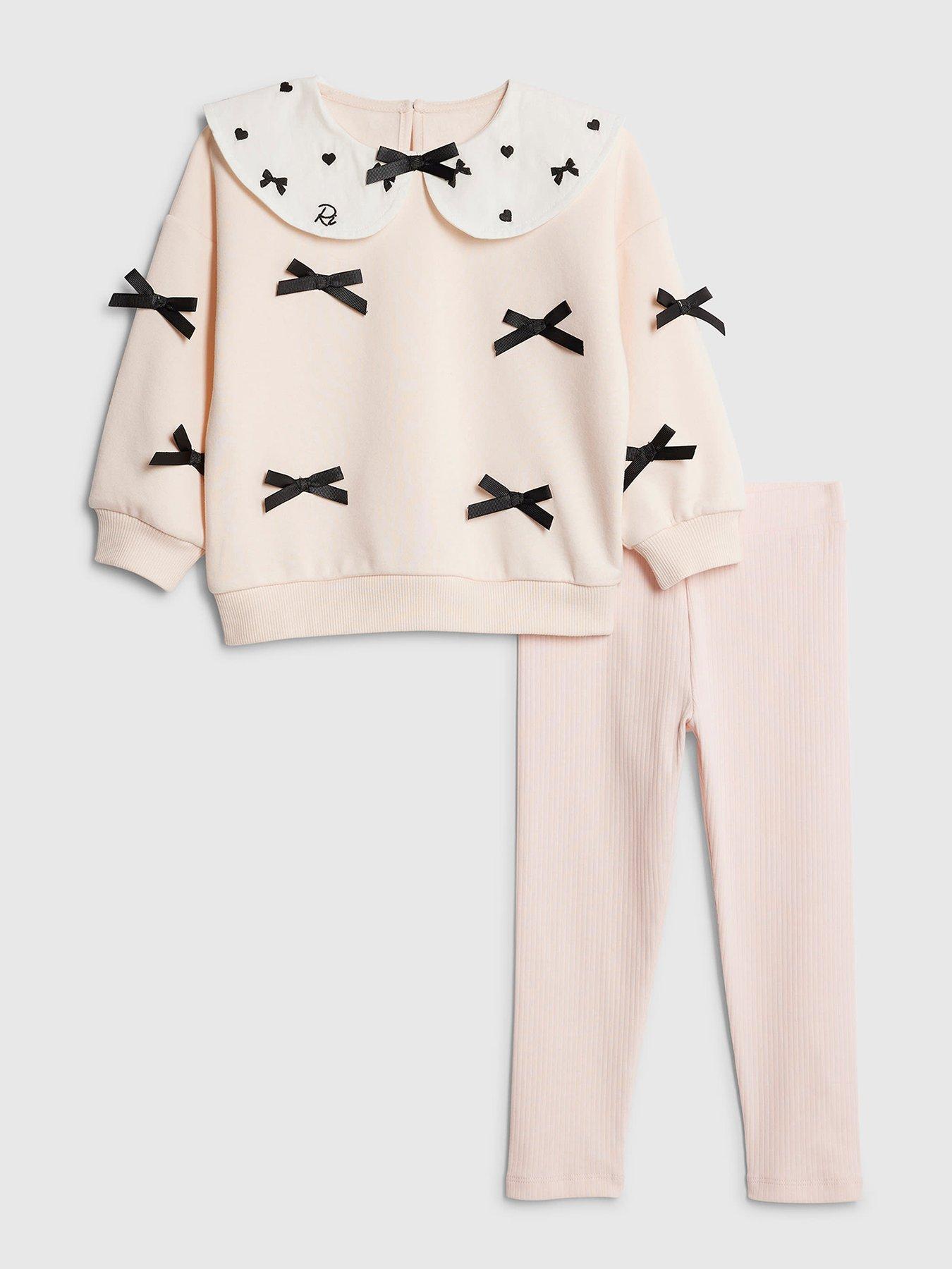 river-island-mini-girls-collared-bow-sweatshirt-set-light-pink