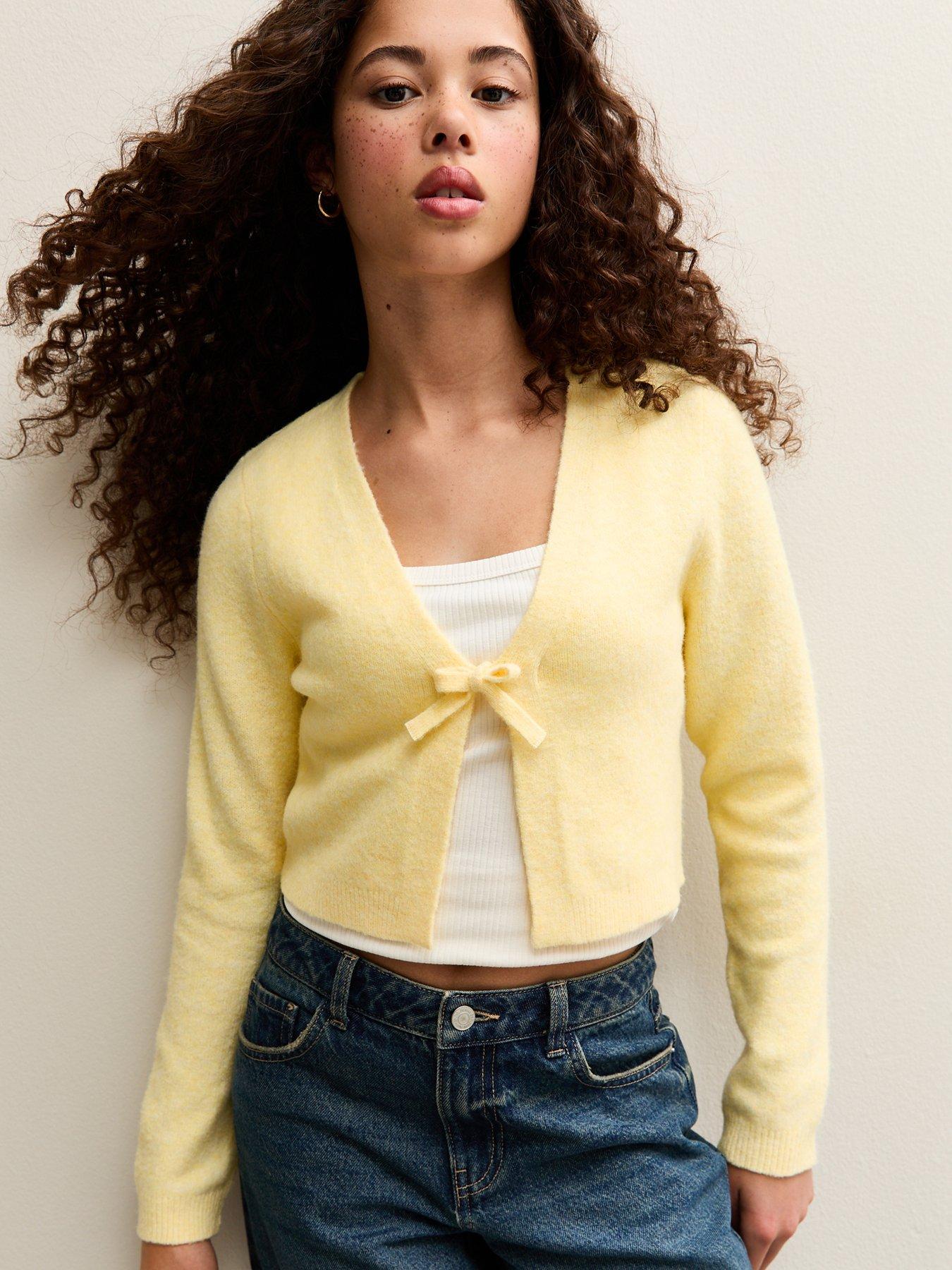 new-look-915-girls-tie-front-cardigan-light-yellow