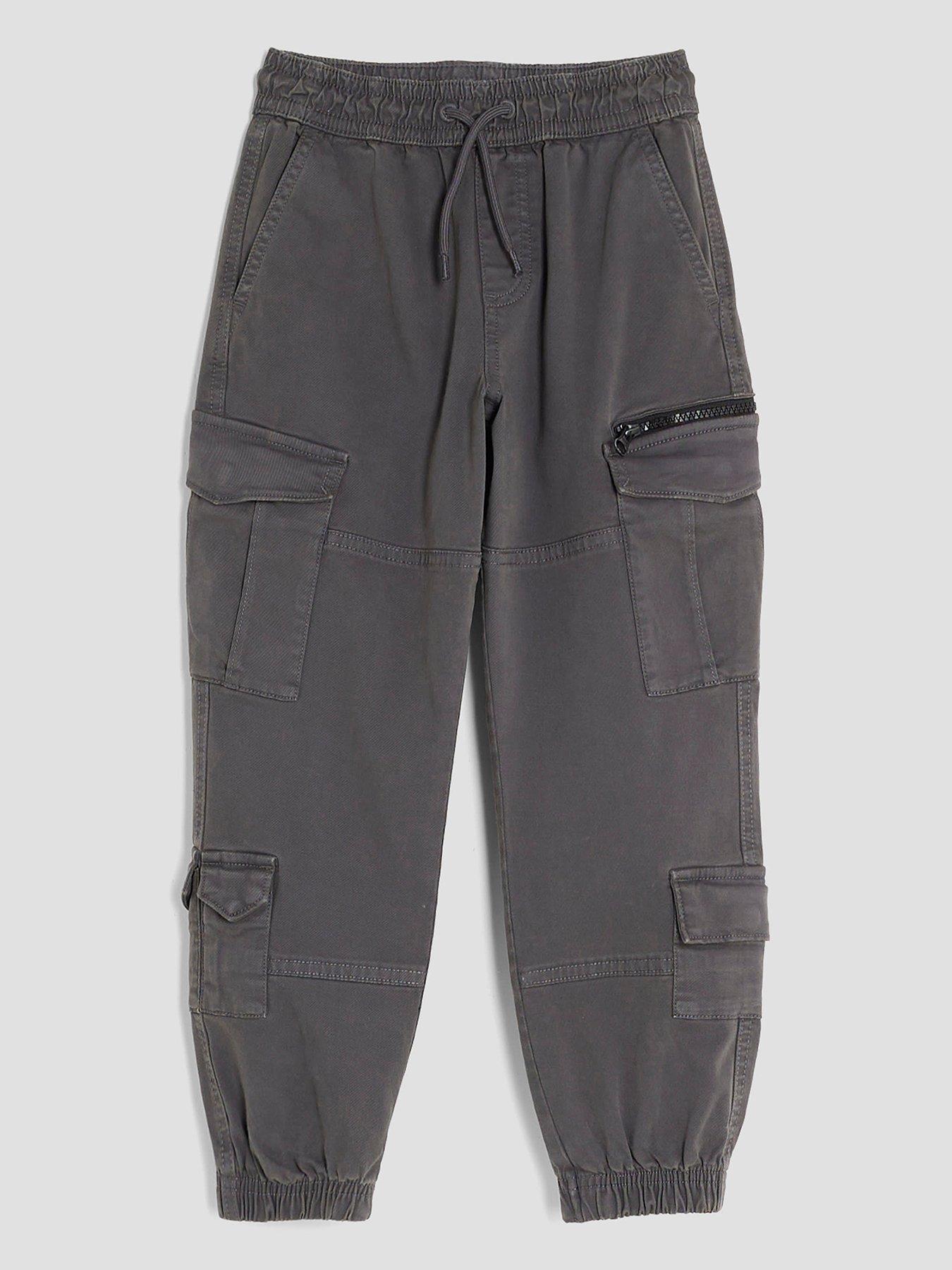 River Island Older Boys Herrin Cargo Pants - Grey
