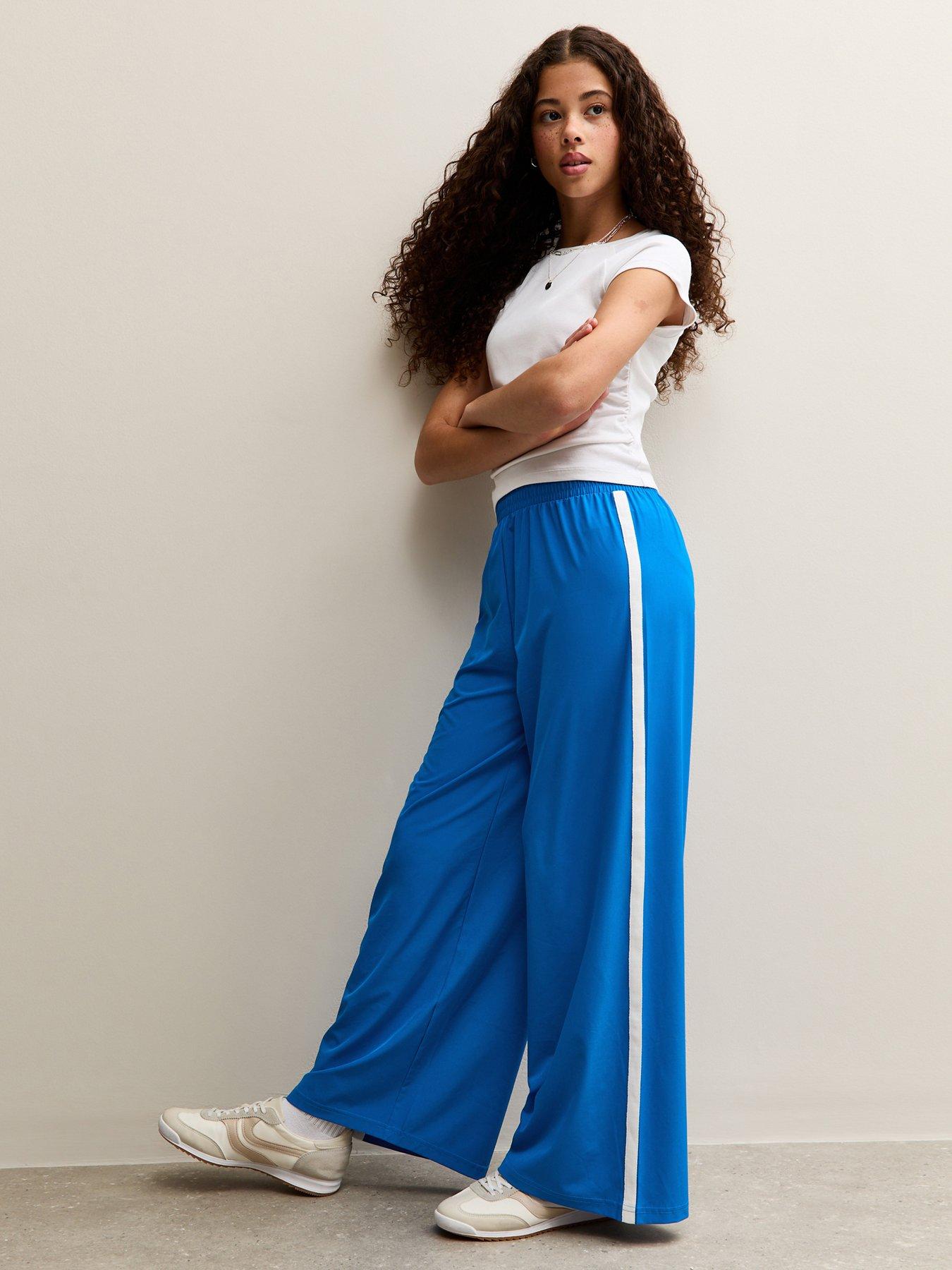 new-look-915-girls-tech-side-stripe-super-wide-joggers-bright-blue