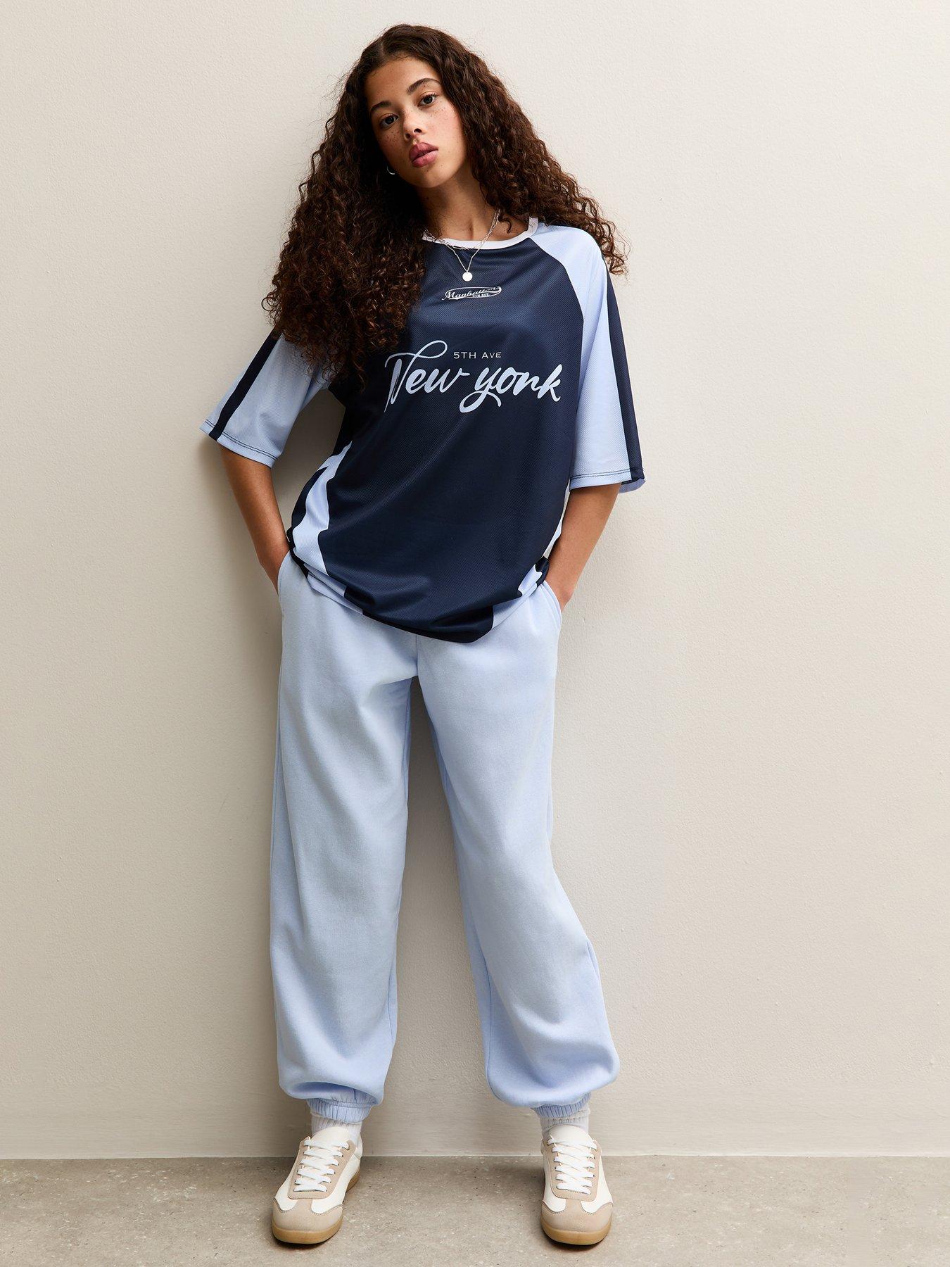 New Look 915 Girls Light Blue Oversized Cuff Co-ord Joggers - Light Blue