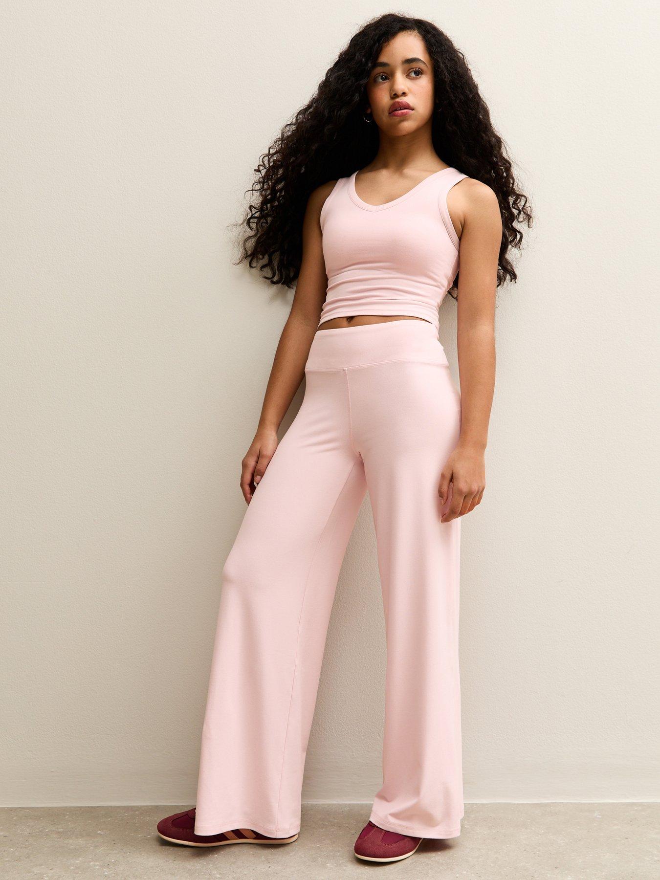 New Look 915 Stretchy Wide Leg Leggings - Light Pink