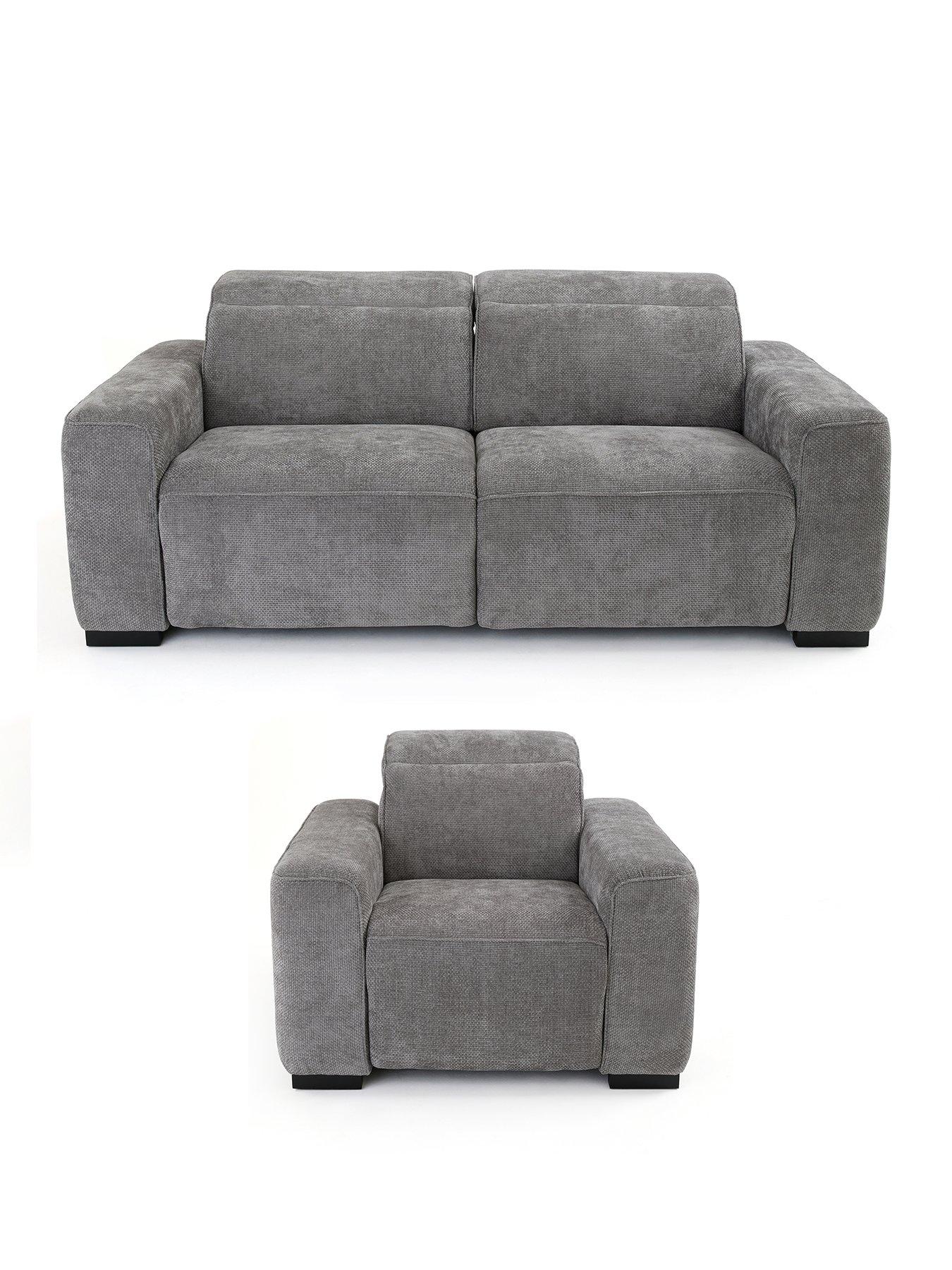 Image 1 of 5 of The Very Collection Venosa 3 Seater Fabric Sofa + Chair
