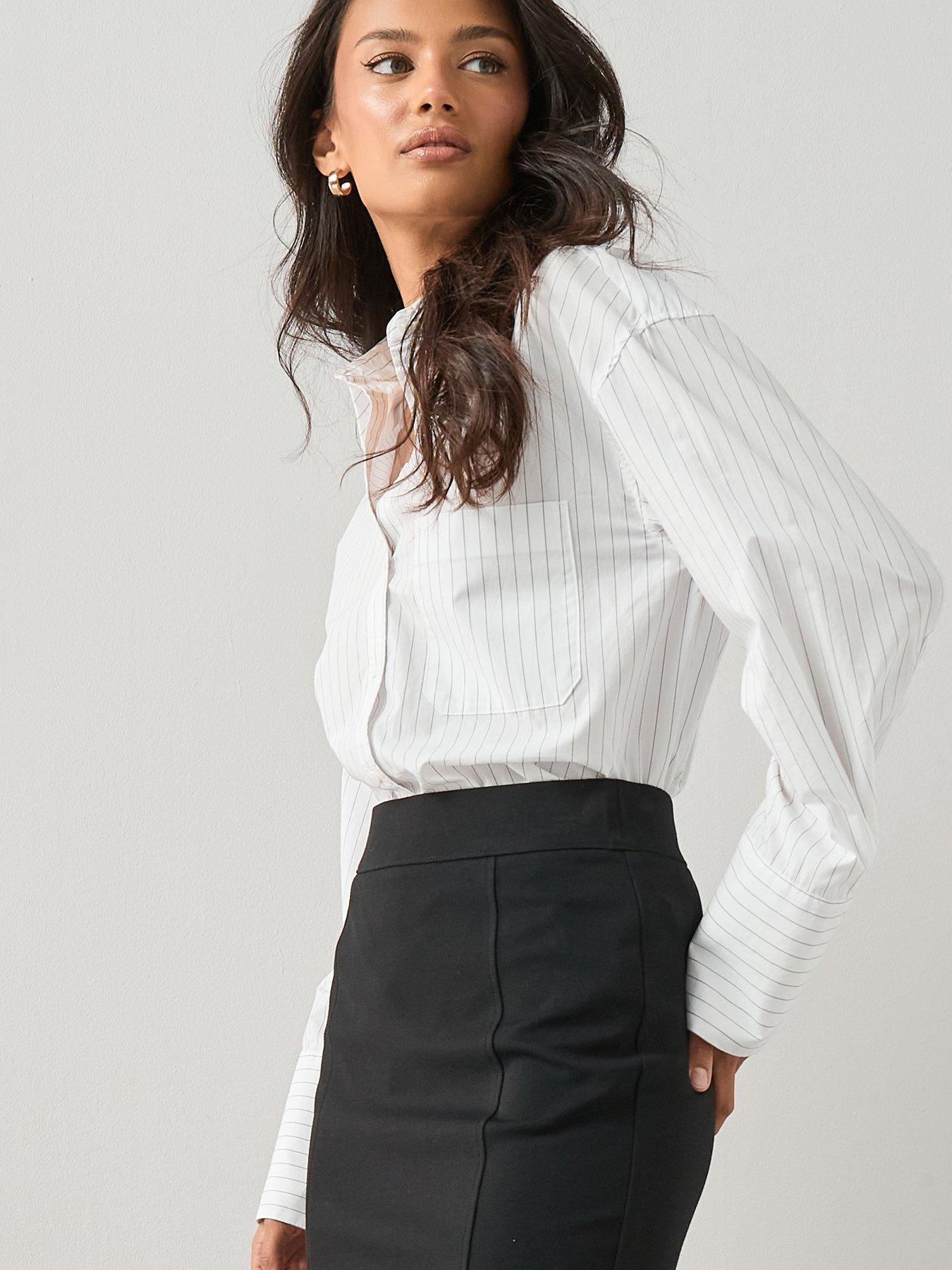 the-very-collection-panelled-pencil-skirt-blackdetail