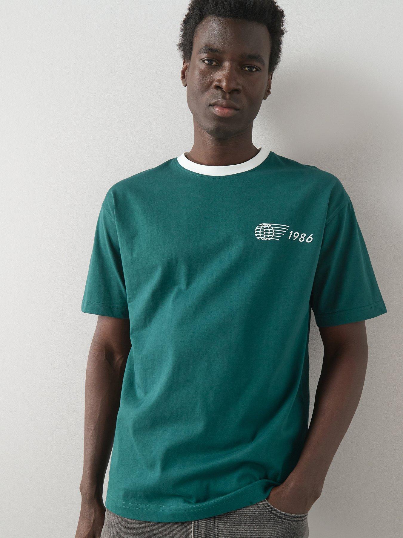 The Very Collection Pure Cotton Back Graphic Detail T-Shirt - Green
