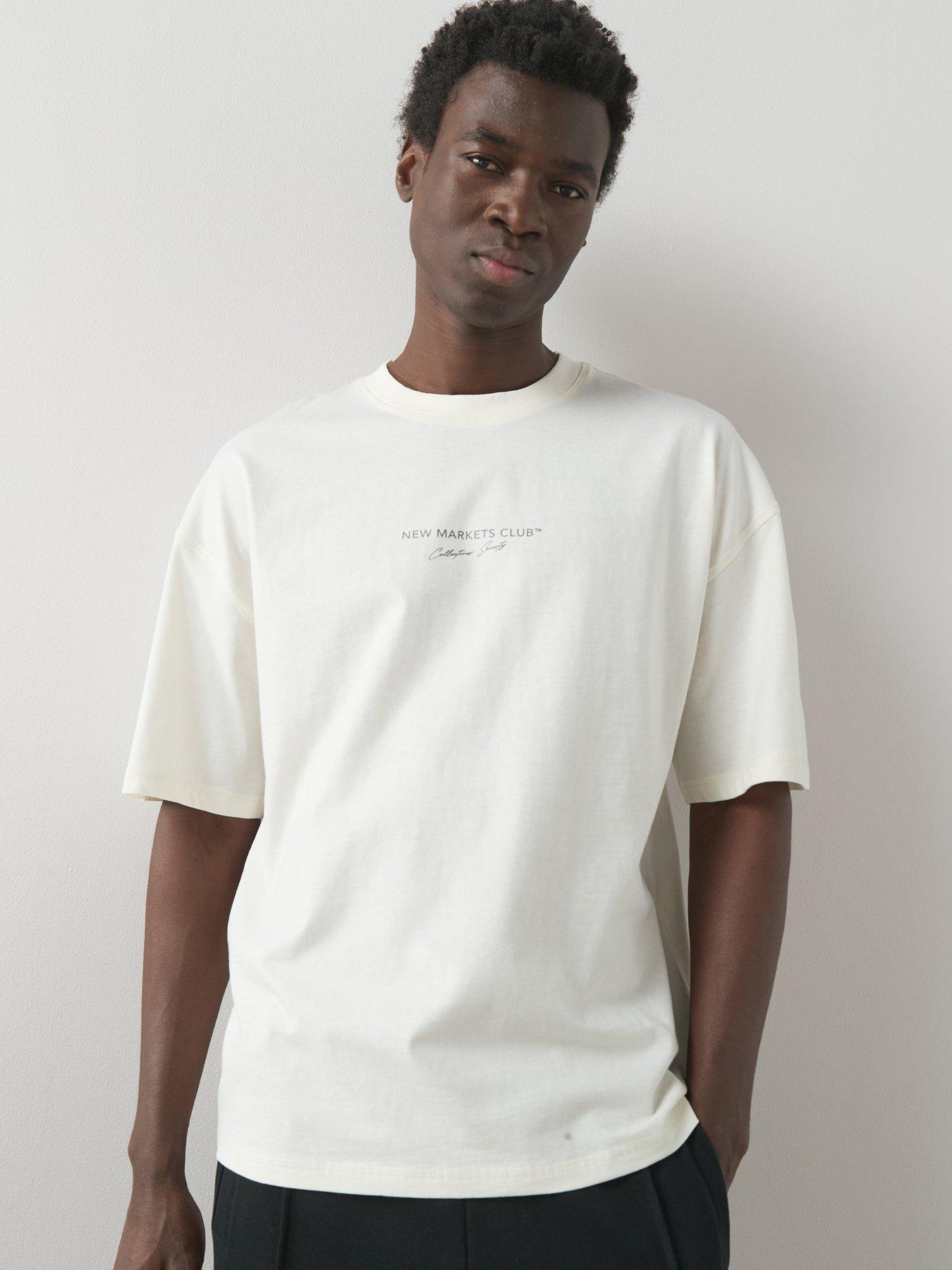 The Very Collection Pure Cotton Relaxed Fit Back Graphic Slogan T-Shirt - Ecru