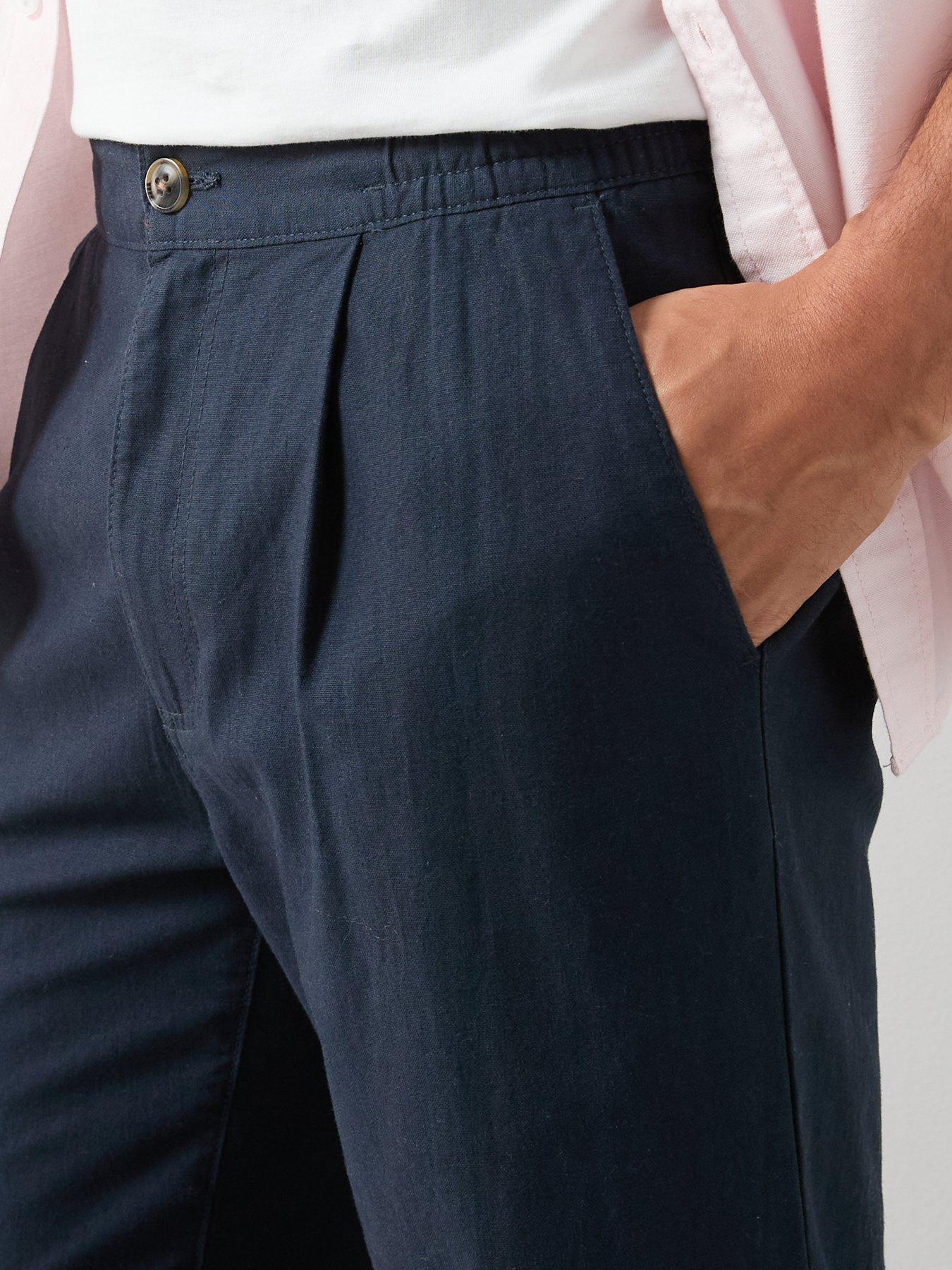 Image 5 of 7 of The Very Collection Linen Trousers - Navy