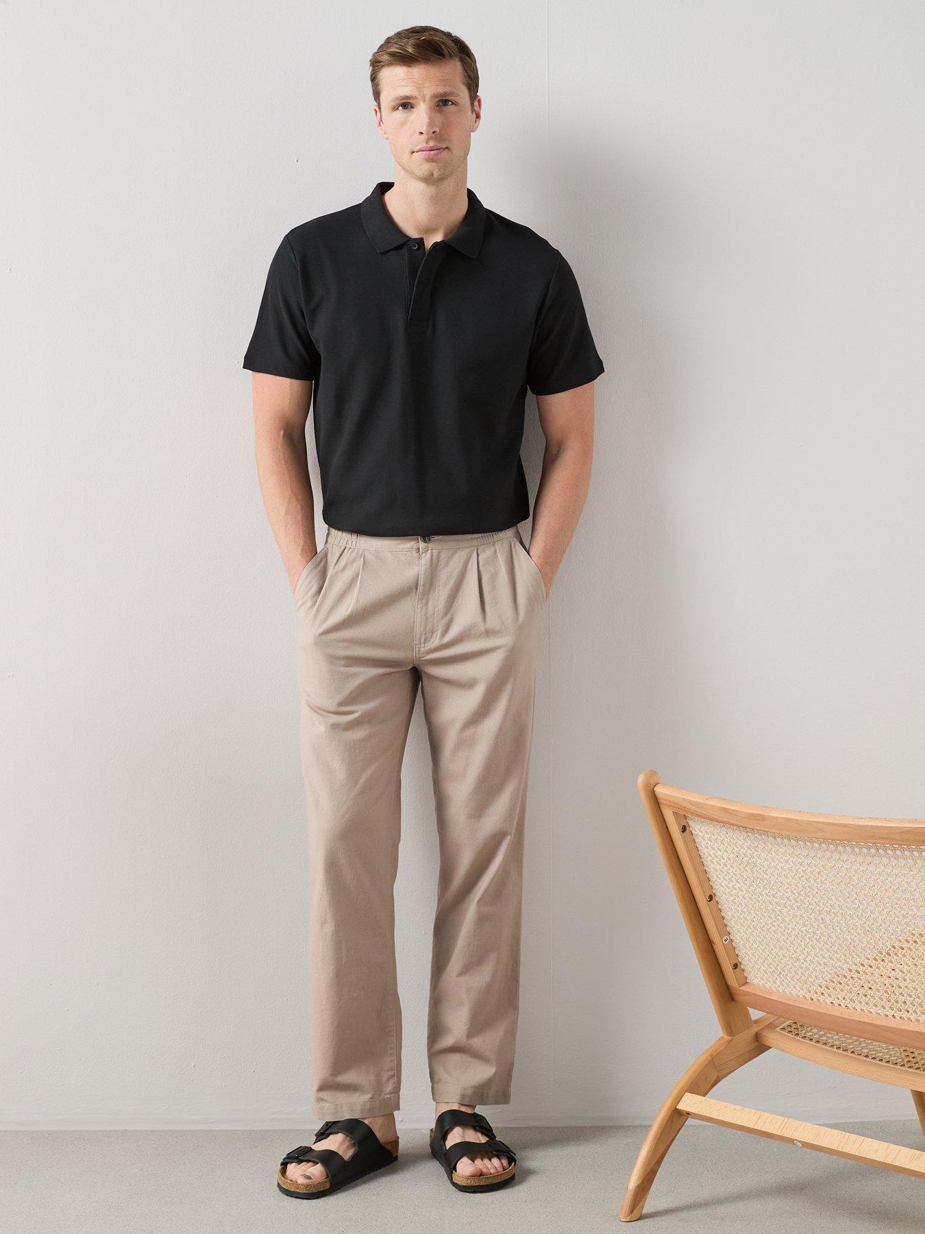 The Very Collection Linen Trousers - Mushroom