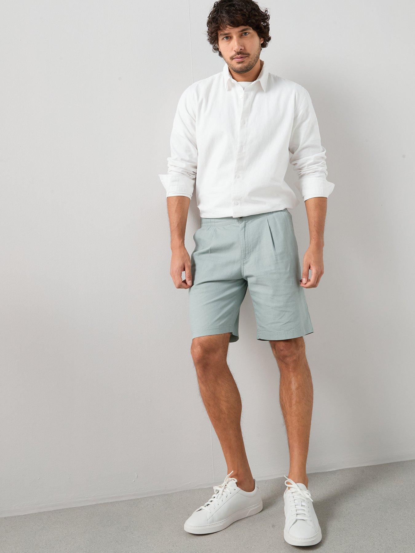 Image 1 of 7 of The Very Collection Linen Shorts - Sage