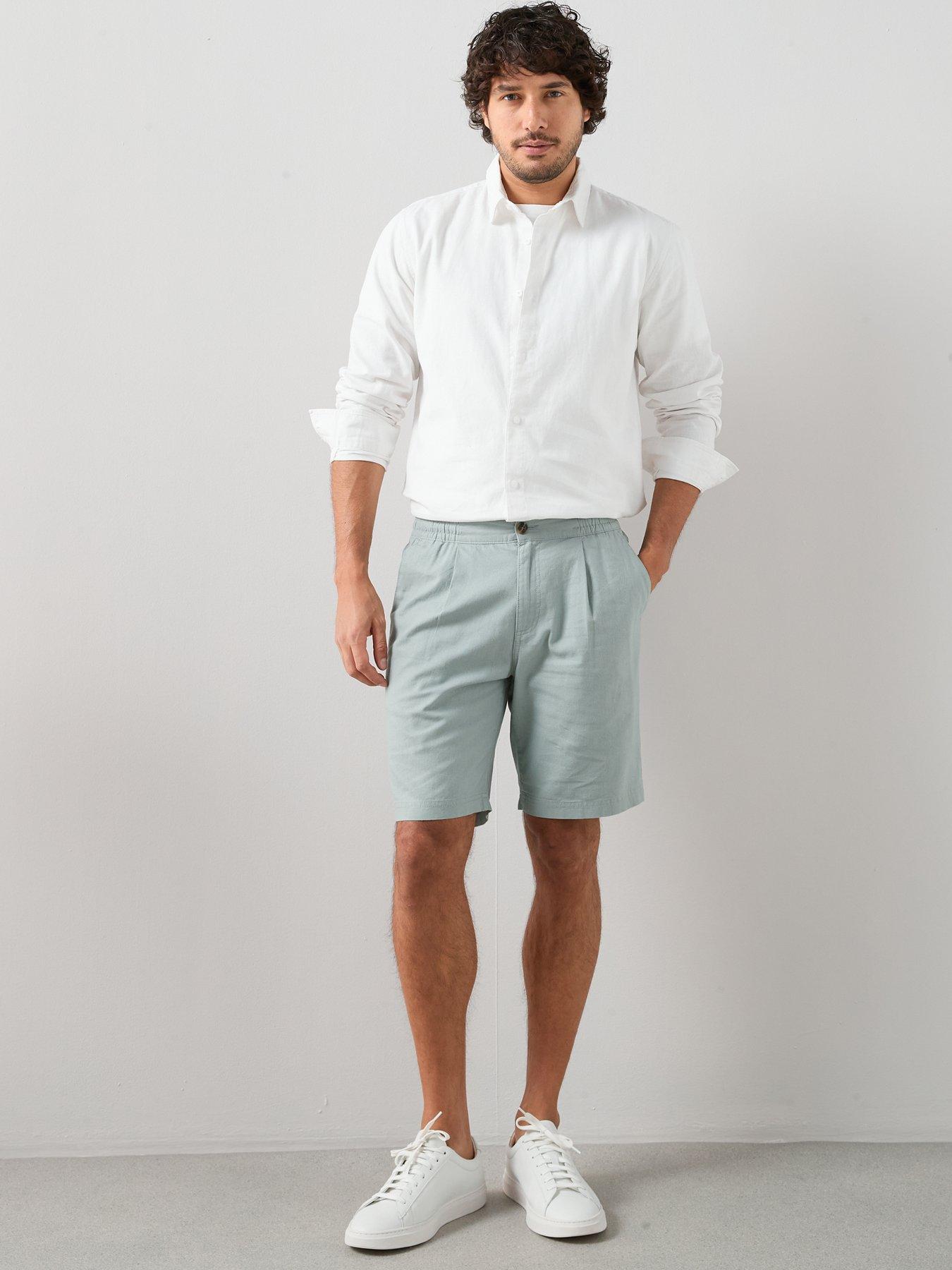 Image 3 of 7 of The Very Collection Linen Shorts - Sage