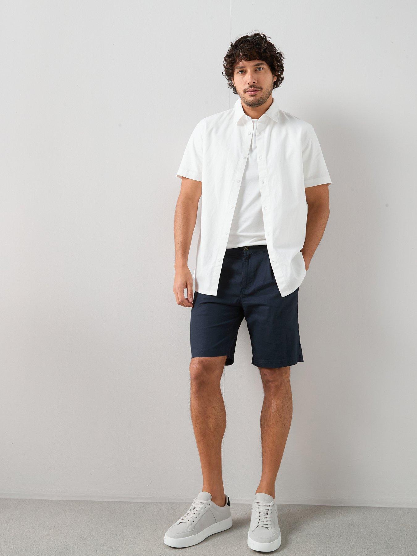 The Very Collection Linen Shorts - Navy