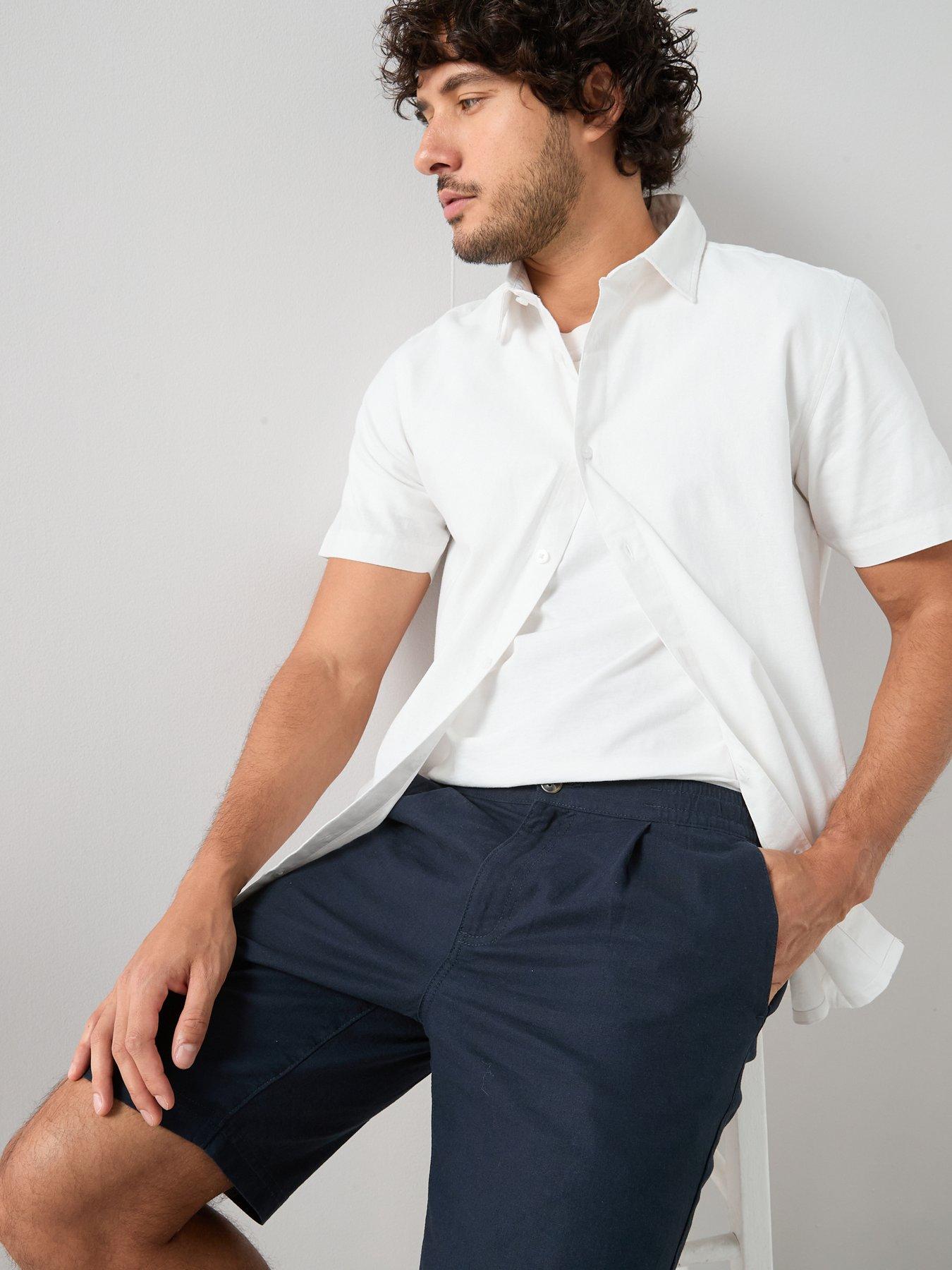 Image 4 of 7 of The Very Collection Linen Shorts - Navy