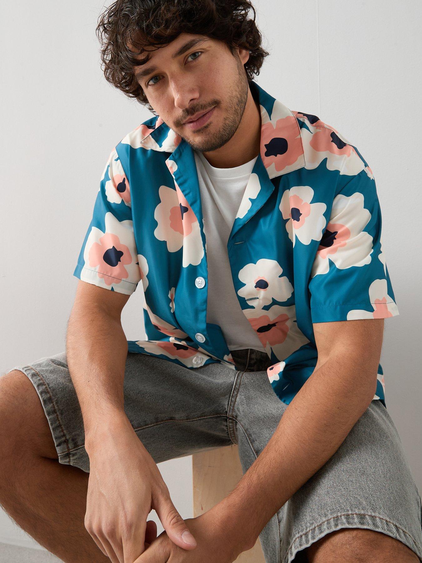 The Very Collection Boxy Floral Print Shirt - Teal