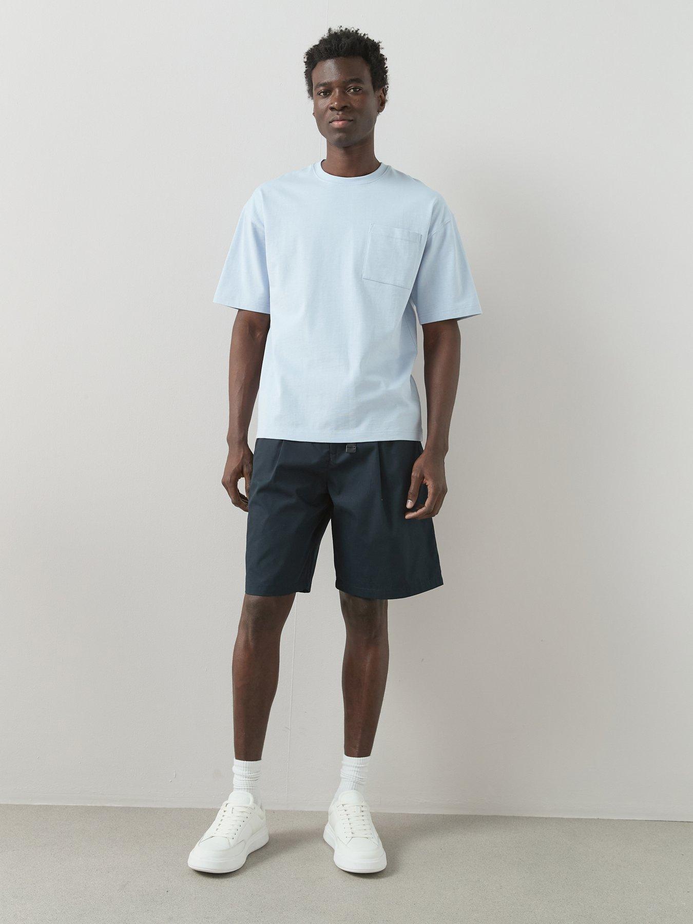 Image 1 of 6 of The Very Collection Elasticated Waist Cargo Shorts - Navy