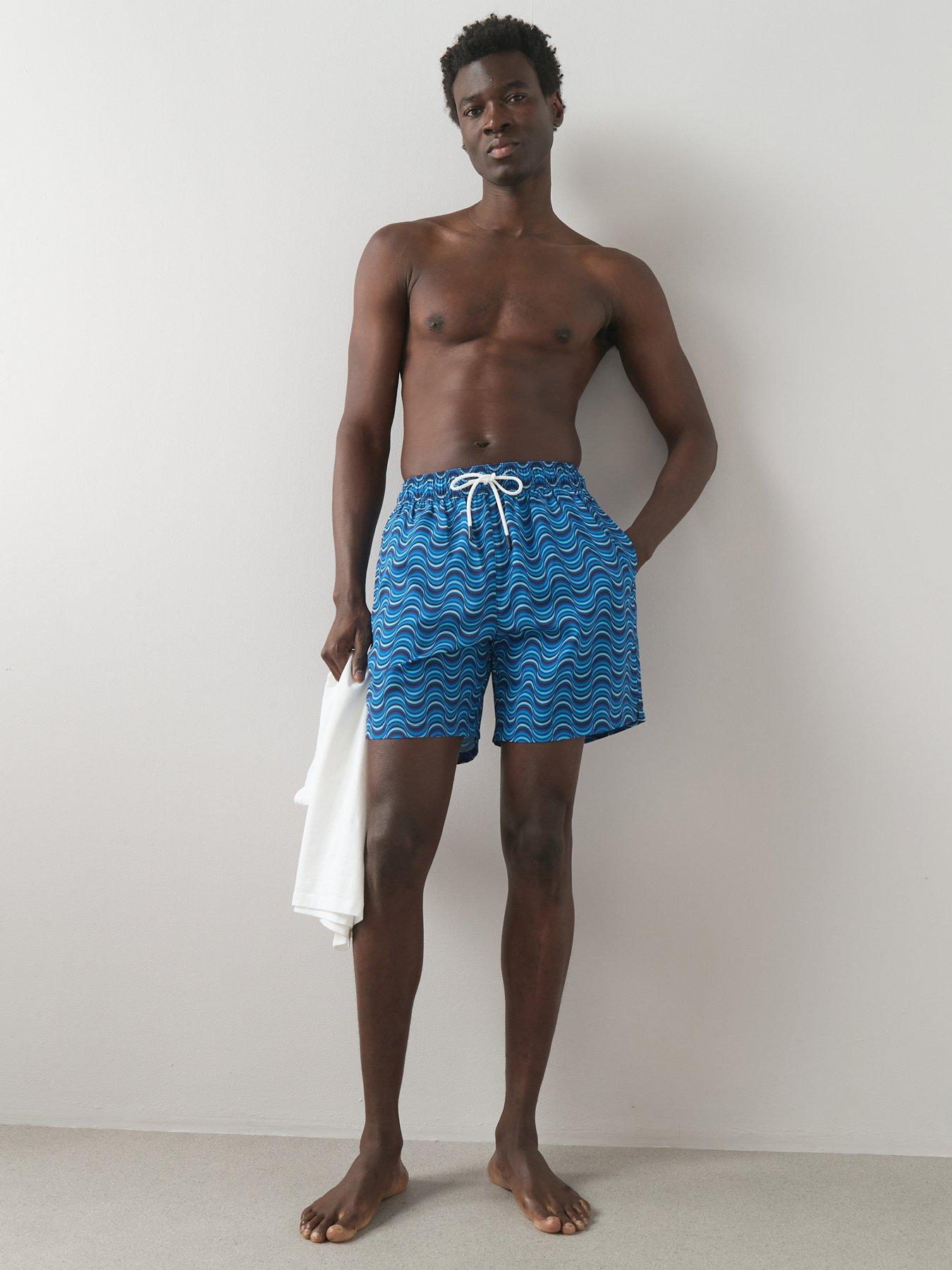 The Very Collection Quick Dry Printed Swim Shorts - Blue