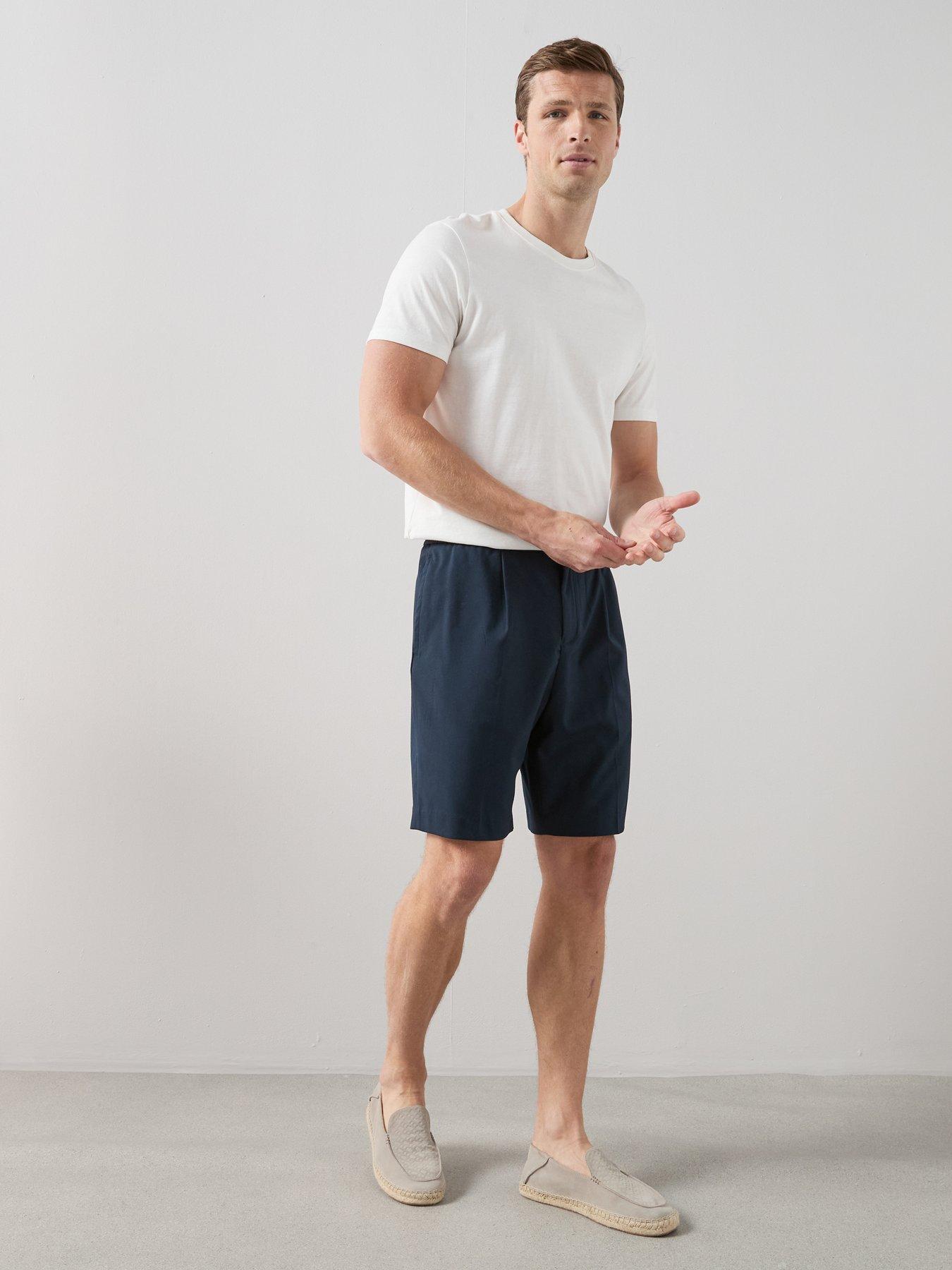 the-very-collection-pleated-shorts-navyfront