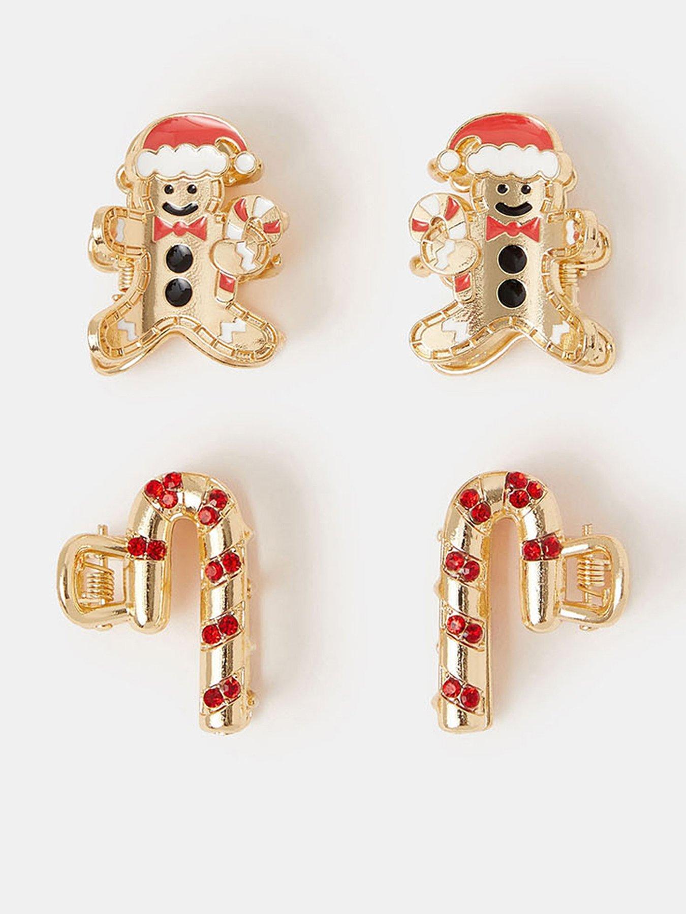 Accessorize 4 X Enamel Christmas Claw - Multi