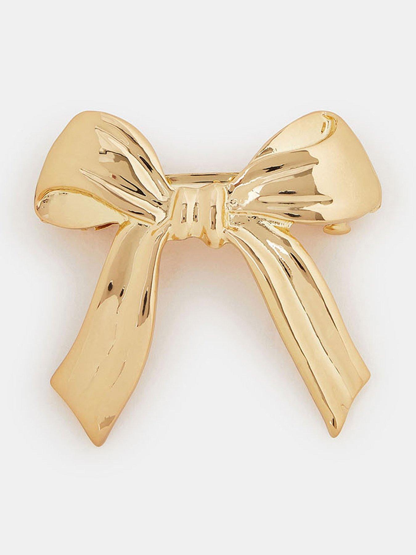 accessorize-metal-bow-barrette-gold