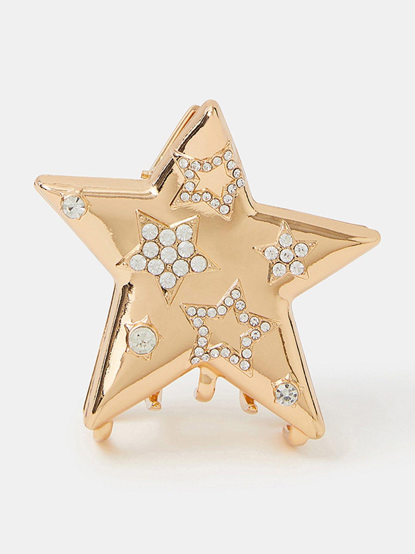 accessorize-metal-star-claw-clip-gold