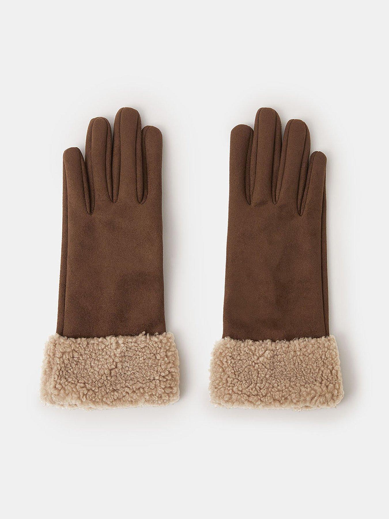 accessorize-shearling-tan-glove-brown