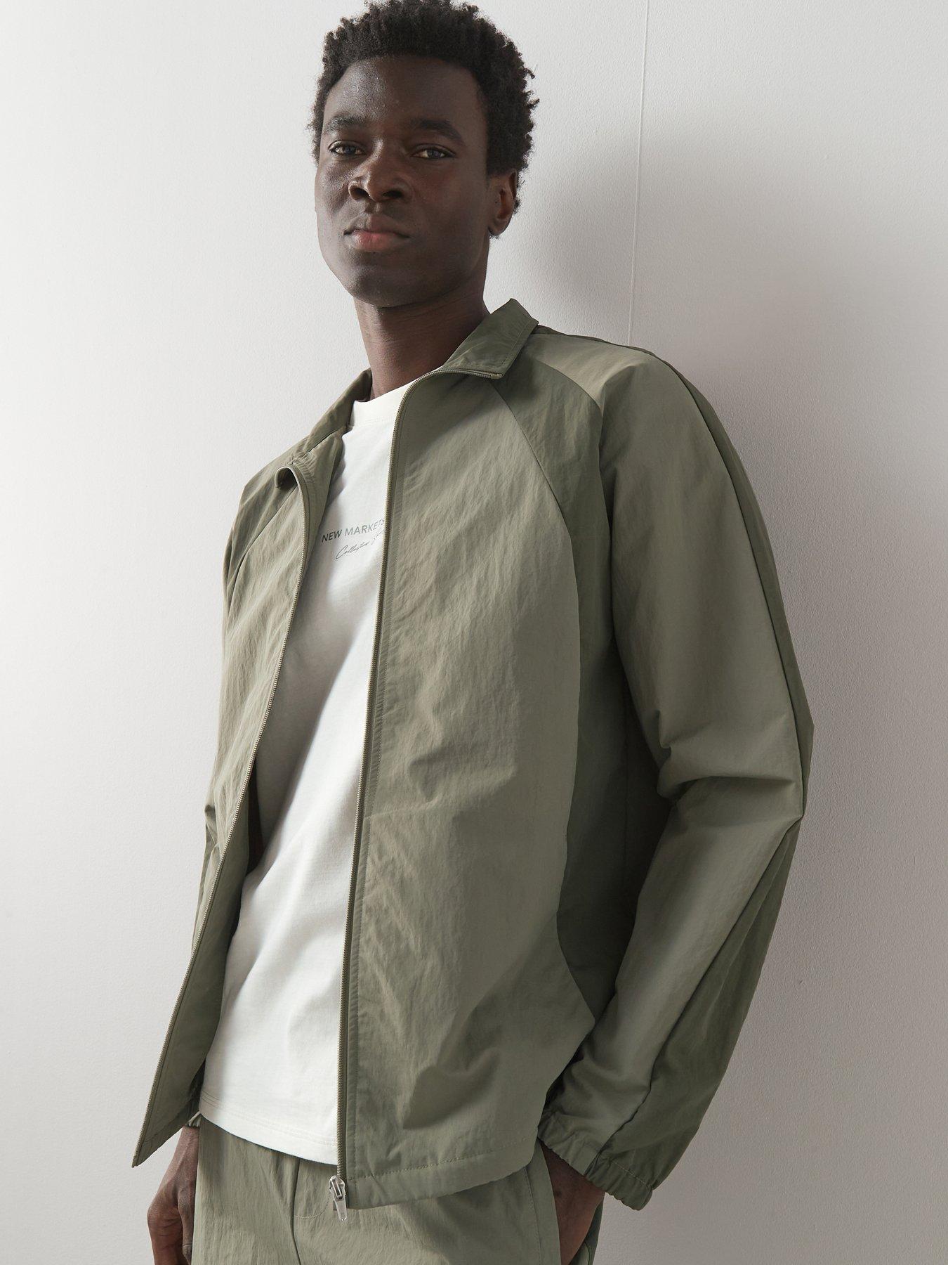 The Very Collection Tech Zip Through Shell Jacket - Green