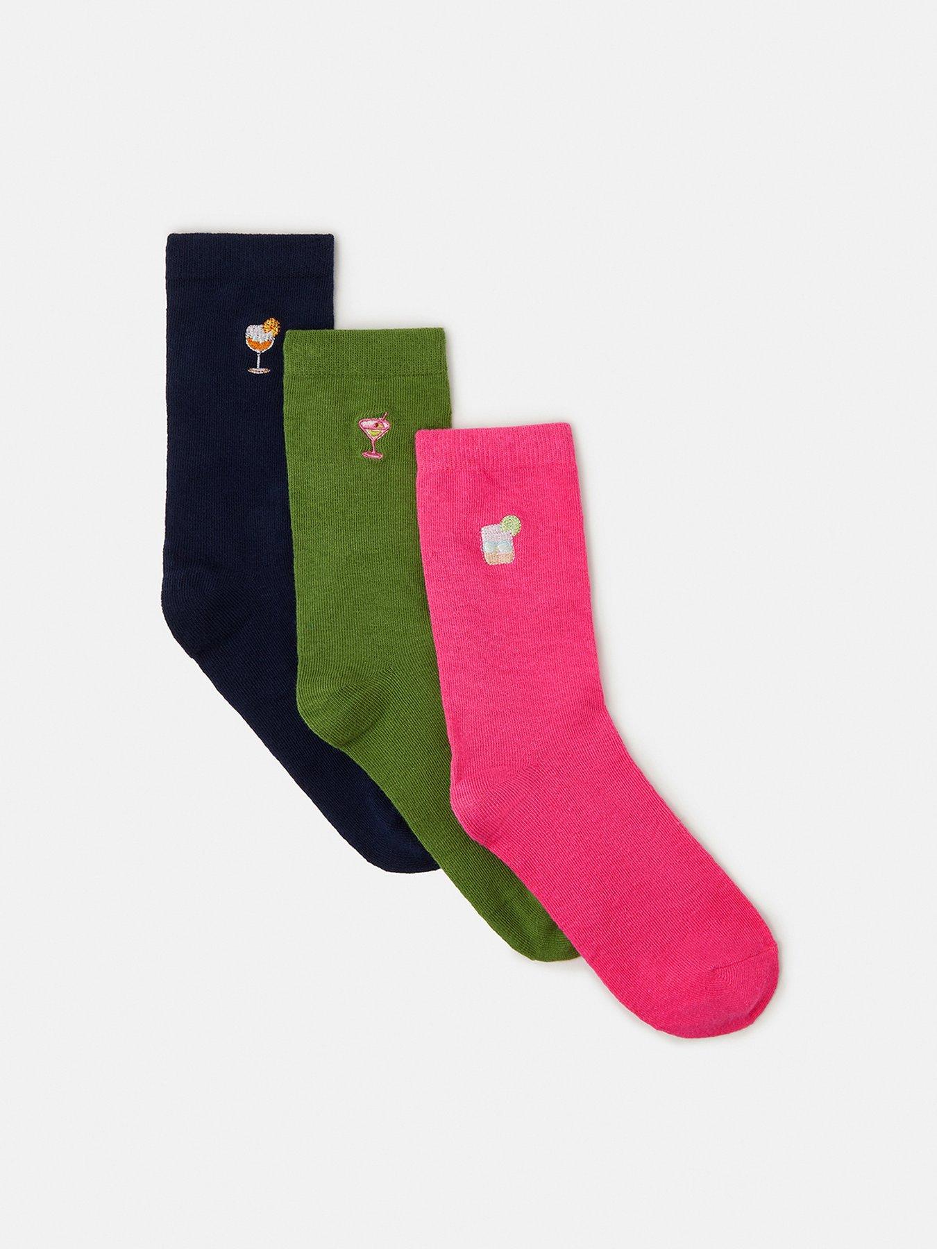 Accessorize 3-Pack Cocktail Socks Gift Box - Multi
