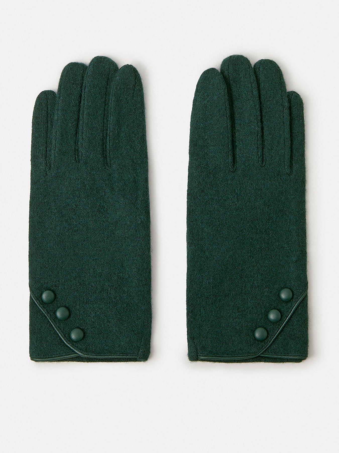 Accessorize Plain Wool Gloves - Green