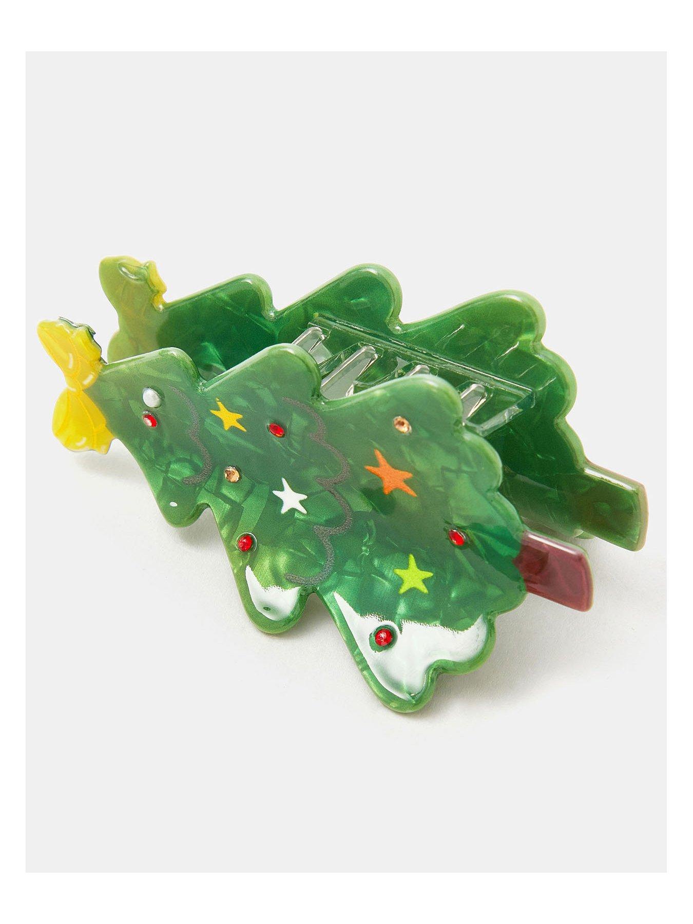 accessorize-christmas-tree-claw-clip-greenstillFront