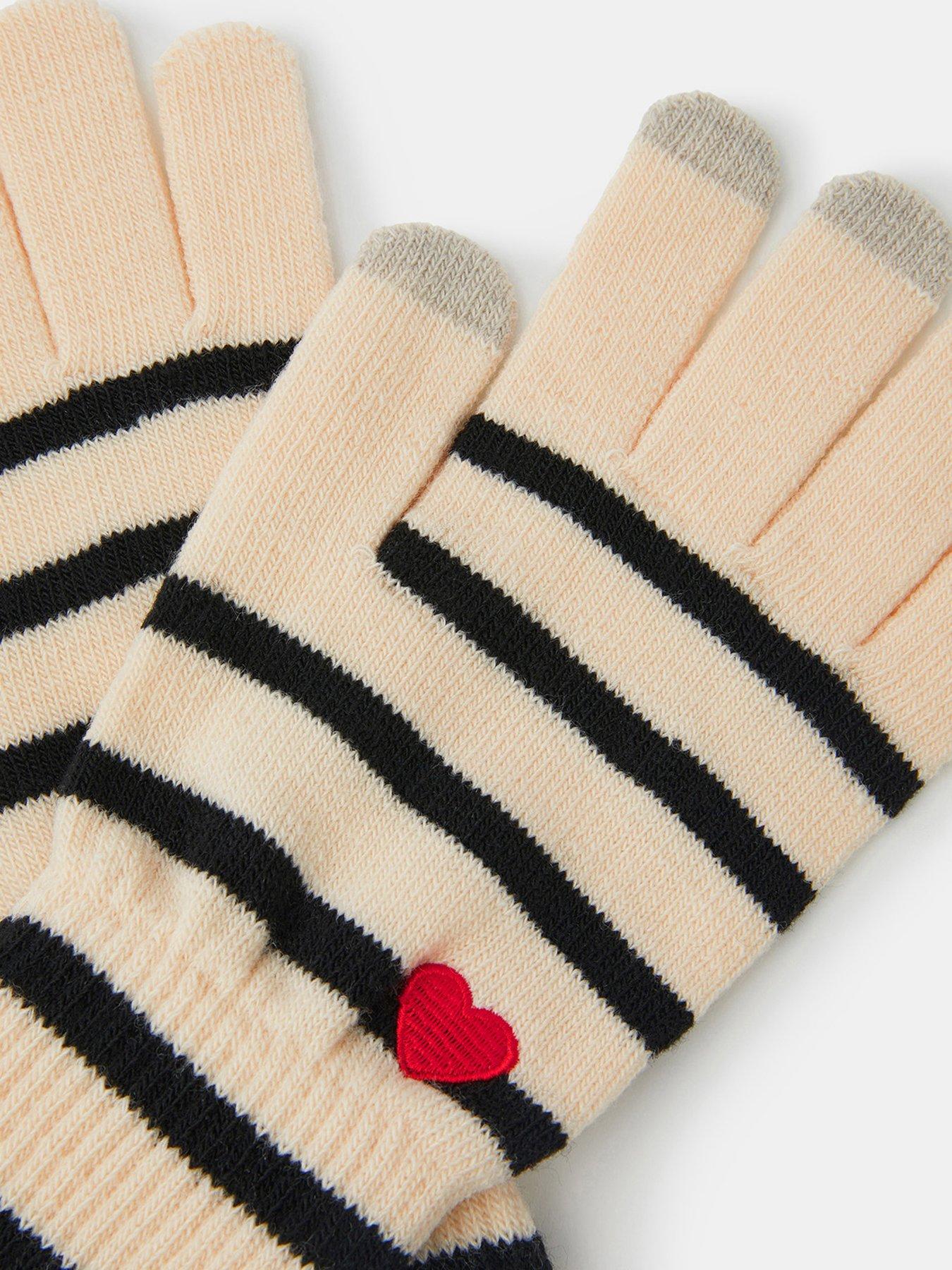Image 2 of 2 of Accessorize Heart Stripe Touch Screen Gloves - Multi