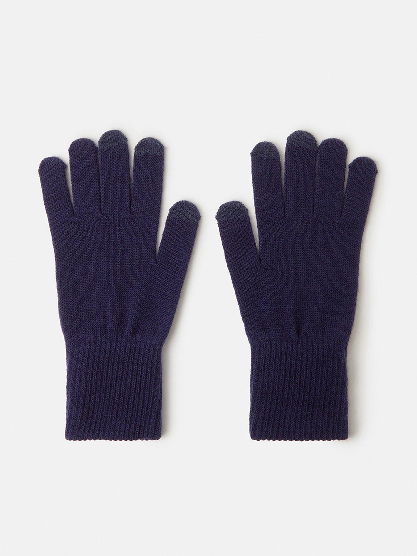 Image 1 of 2 of Accessorize Plain Heart Touch Screen Gloves - Blue