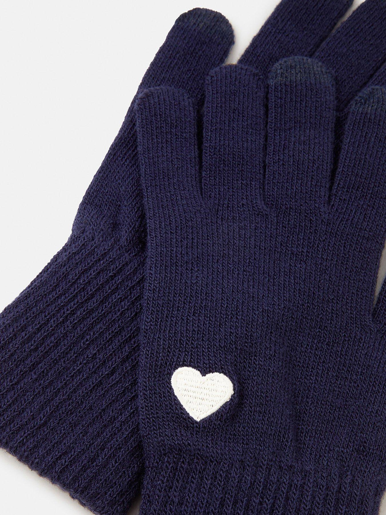 Image 2 of 2 of Accessorize Plain Heart Touch Screen Gloves - Blue
