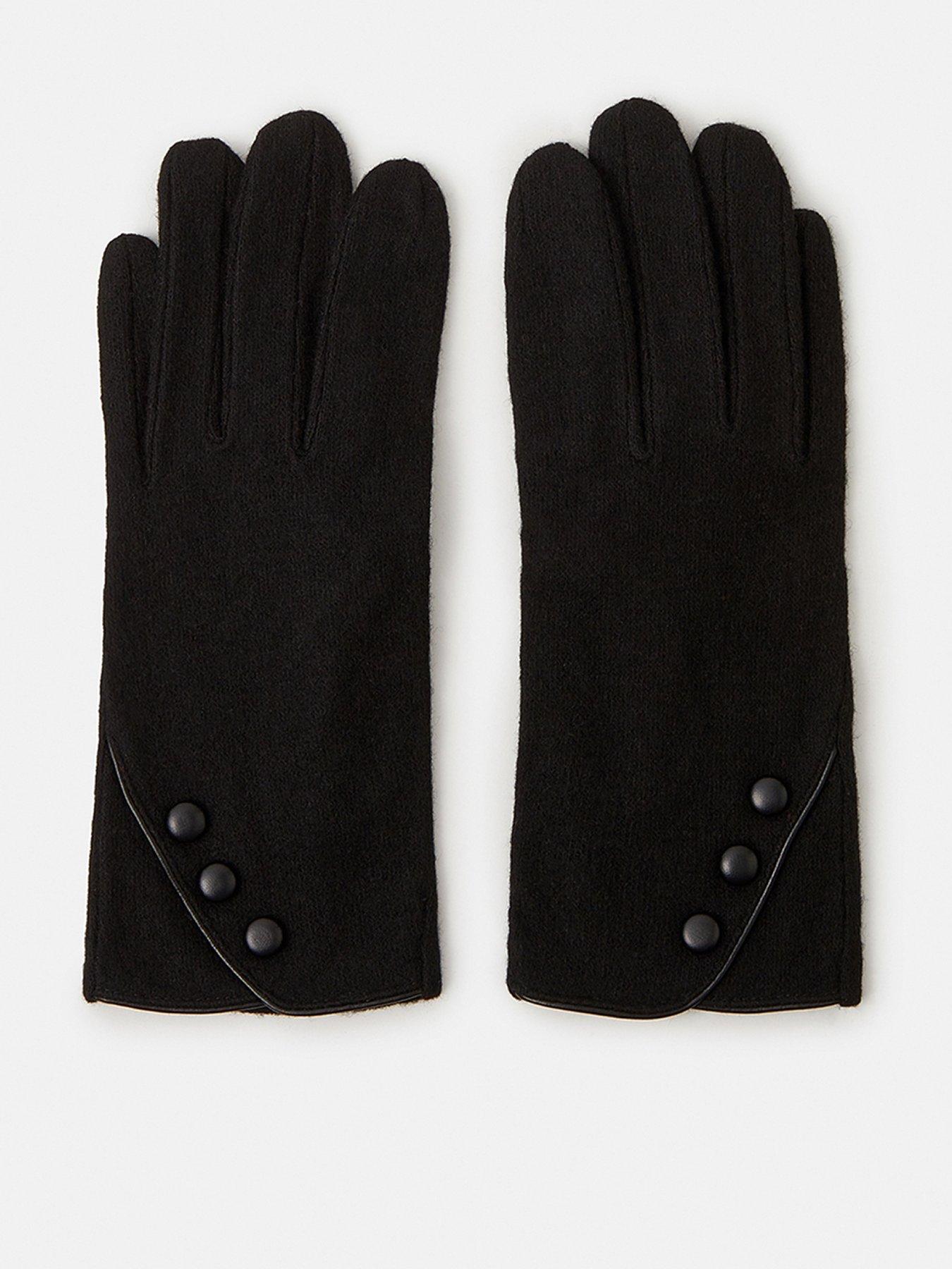 Accessorize Plain Wool Gloves - Black